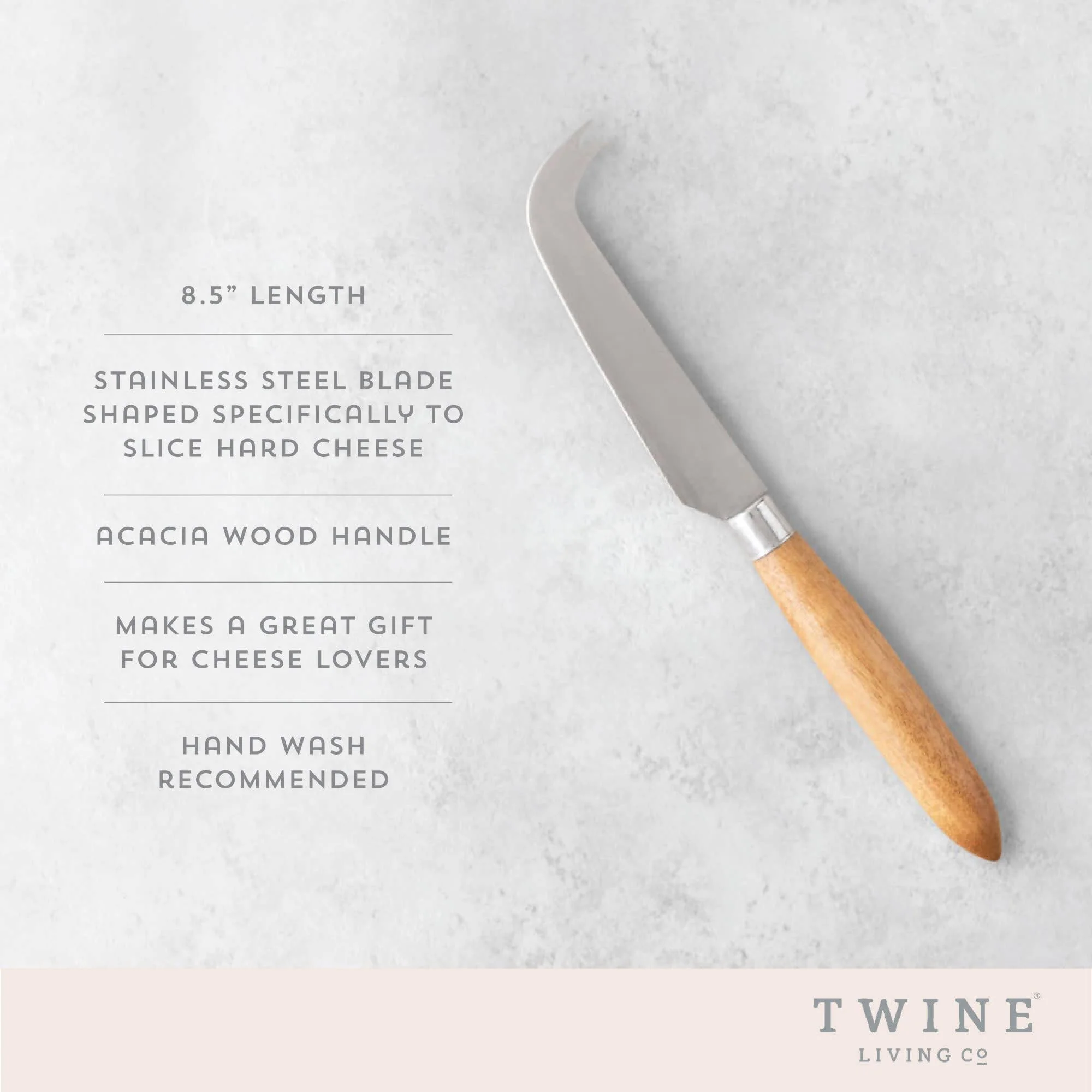 Acacia and Stainless Steel Cheese Knife Hard Cheeses - Image 4