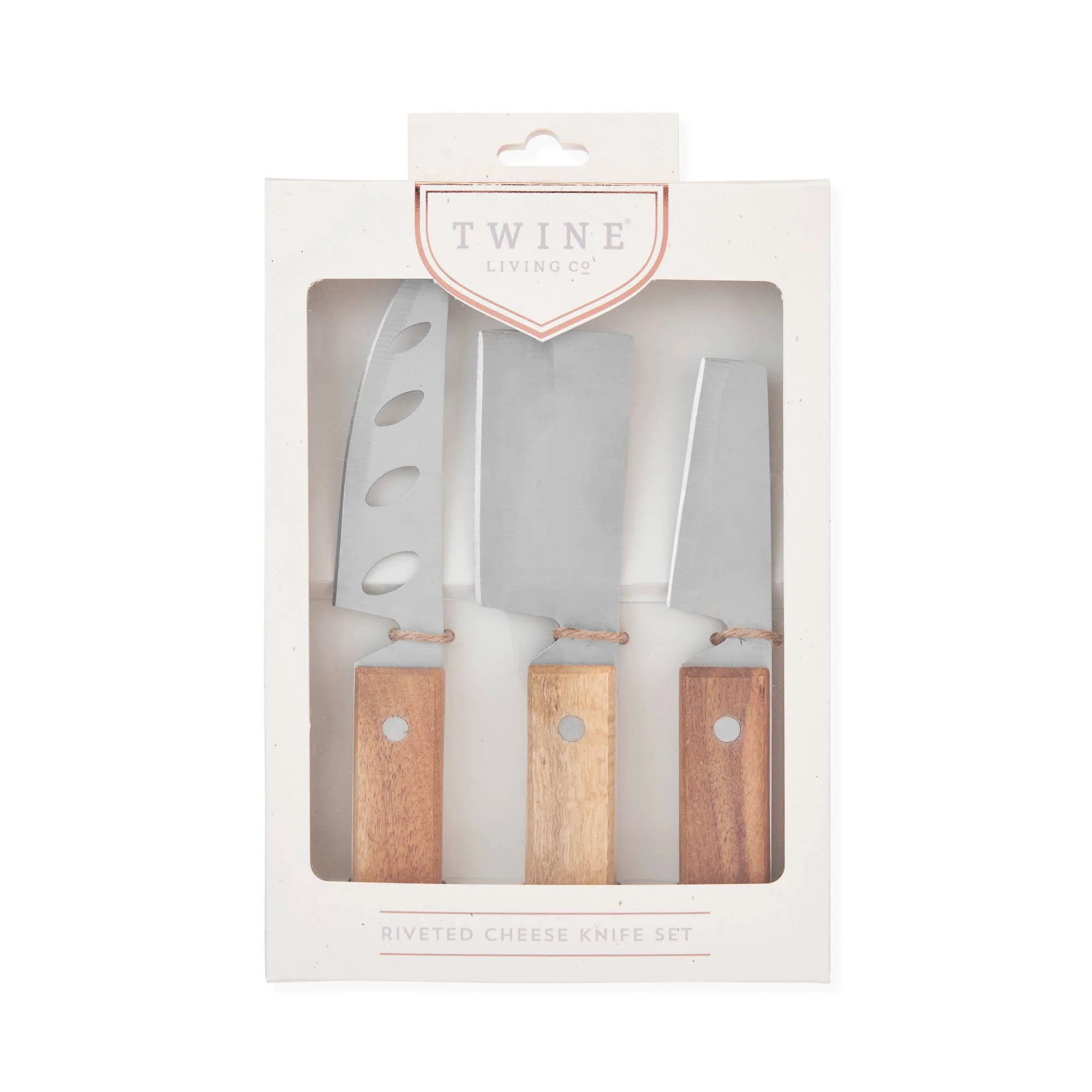 Acacia and Stainless Steel Rustic Cheese Knives Set of 3 - Image 2