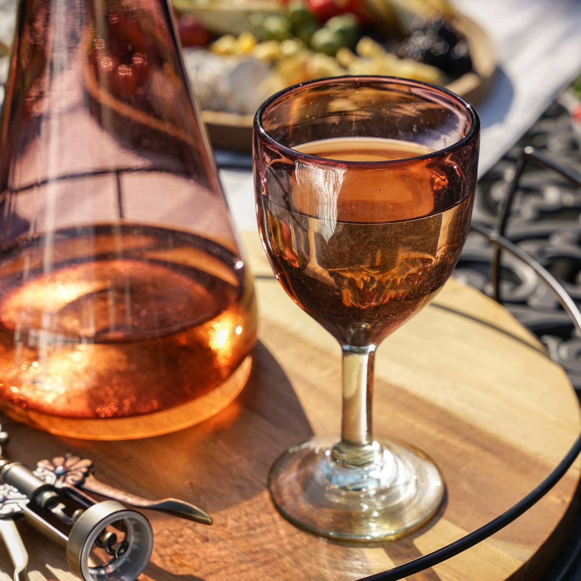Rosado Recycled Glass Stemmed Wine Glasses Set of 2 - Image 3
