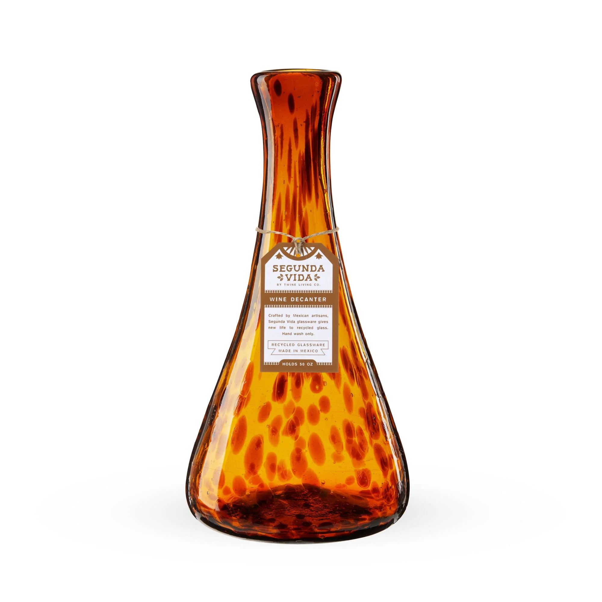 Twine - Segunda Vida Tortuga Hand Blown Recycled Glass Wine Decanter - Image 2