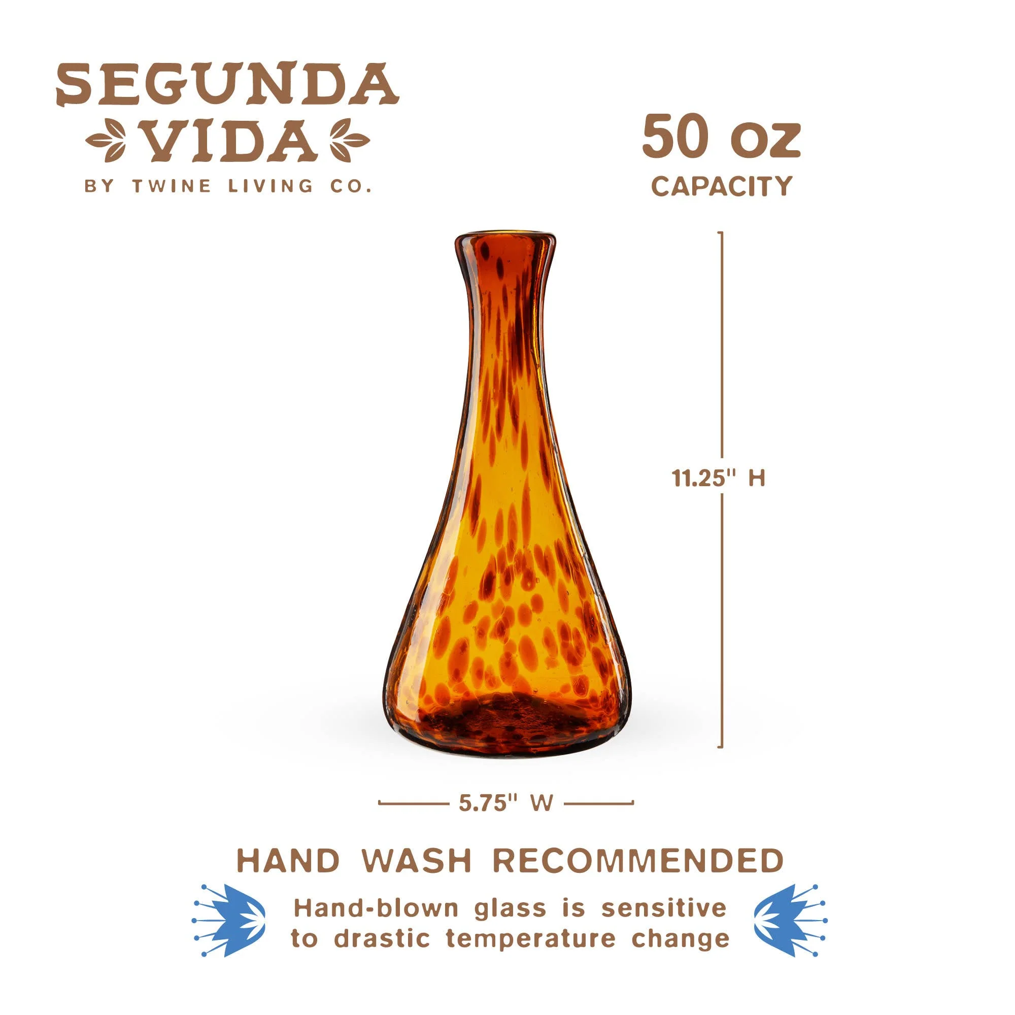 Twine - Segunda Vida Tortuga Hand Blown Recycled Glass Wine Decanter - Image 6