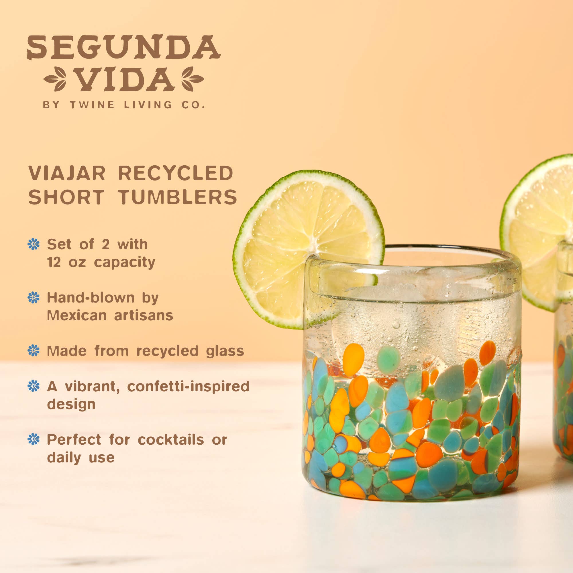 Segunda Vida Viajar Short Tumblers Set of 2 - Image 5