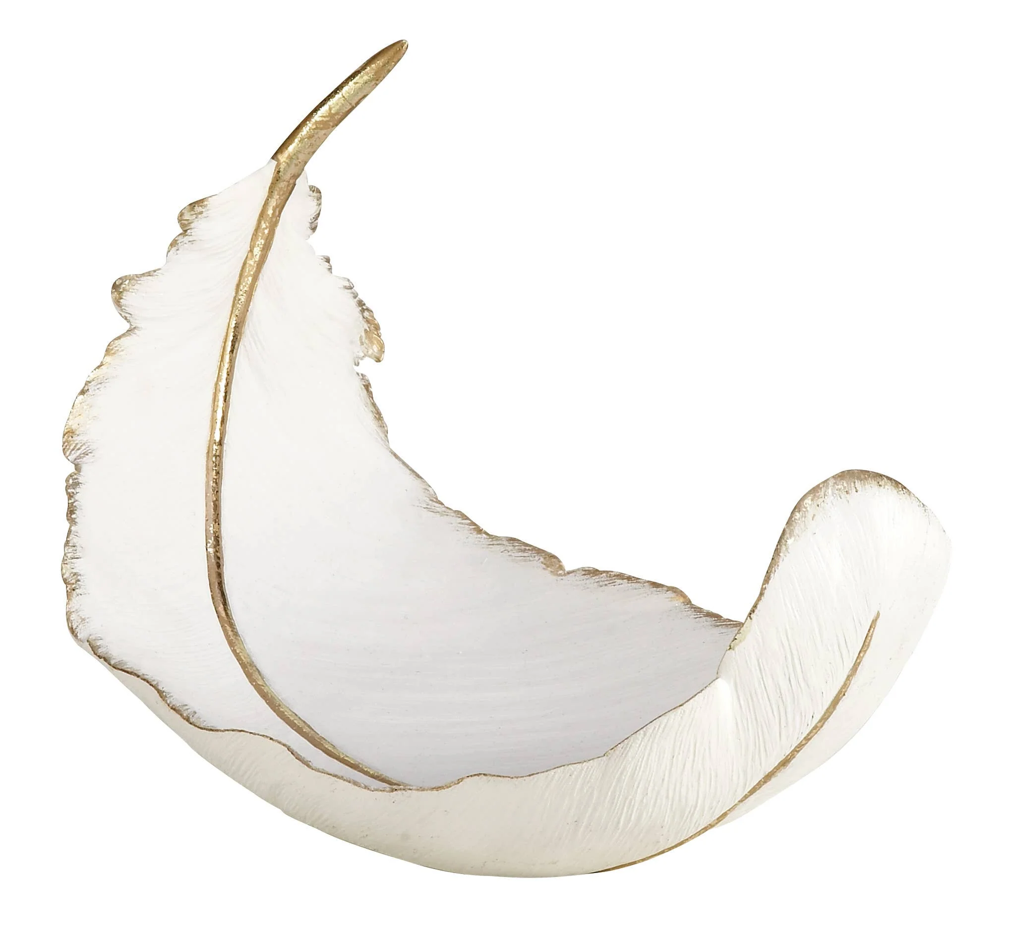 UMA Home Decor - Glam or Traditional Decorative Bowl - White, Gold - Image 4