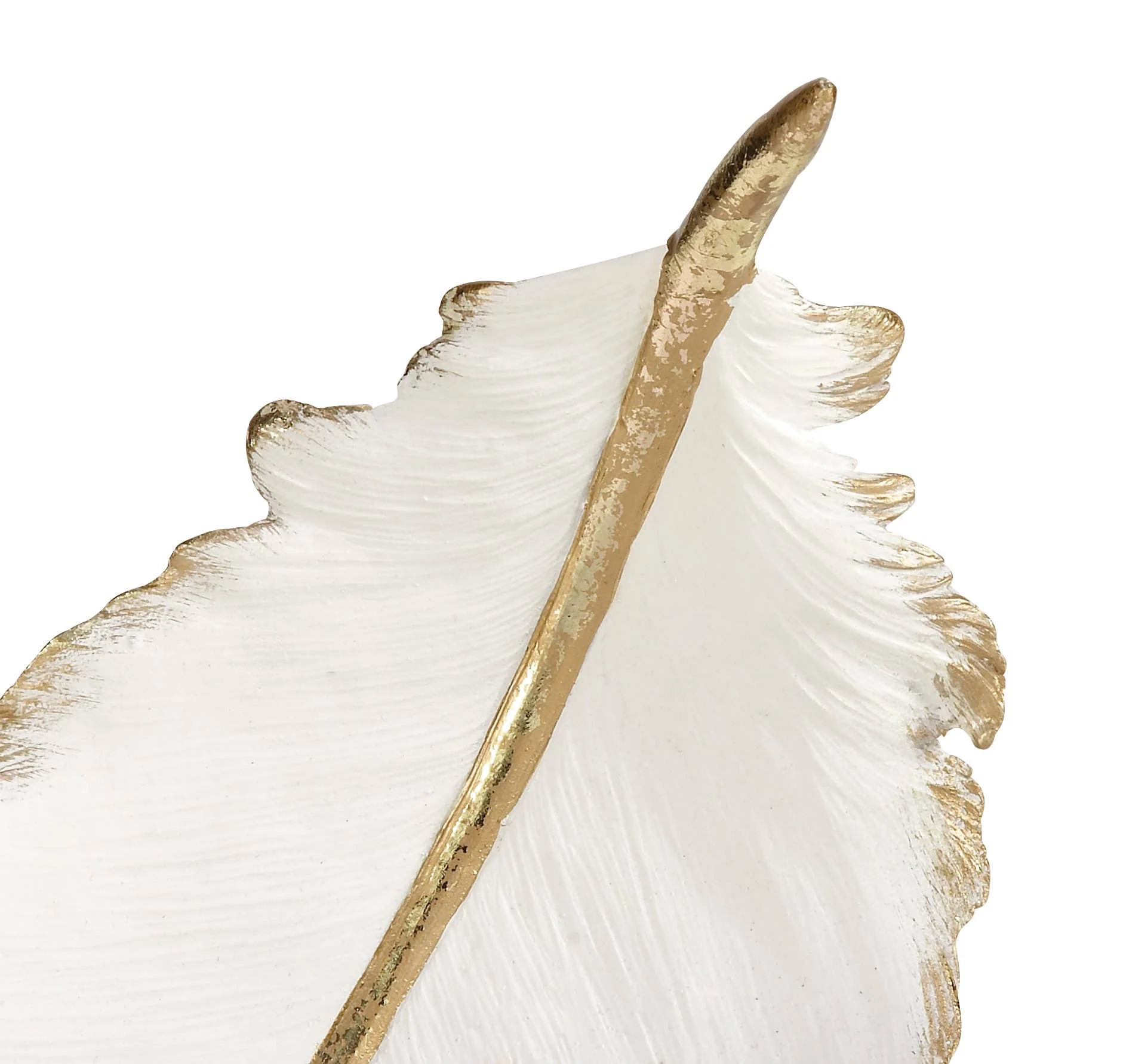 UMA Home Decor - Glam or Traditional Decorative Bowl - White, Gold - Image 5