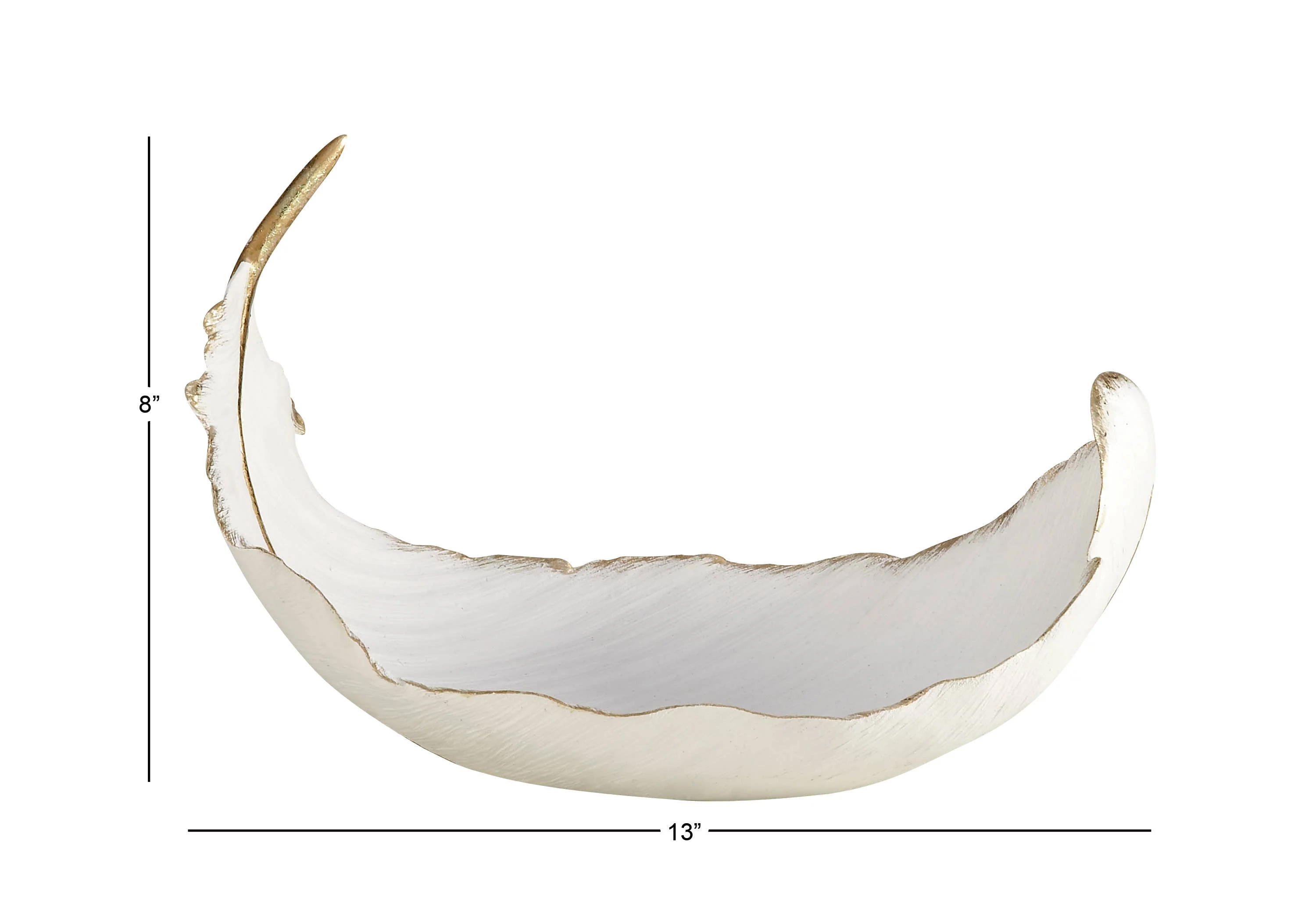 UMA Home Decor - Glam or Traditional Decorative Bowl - White, Gold - Image 7
