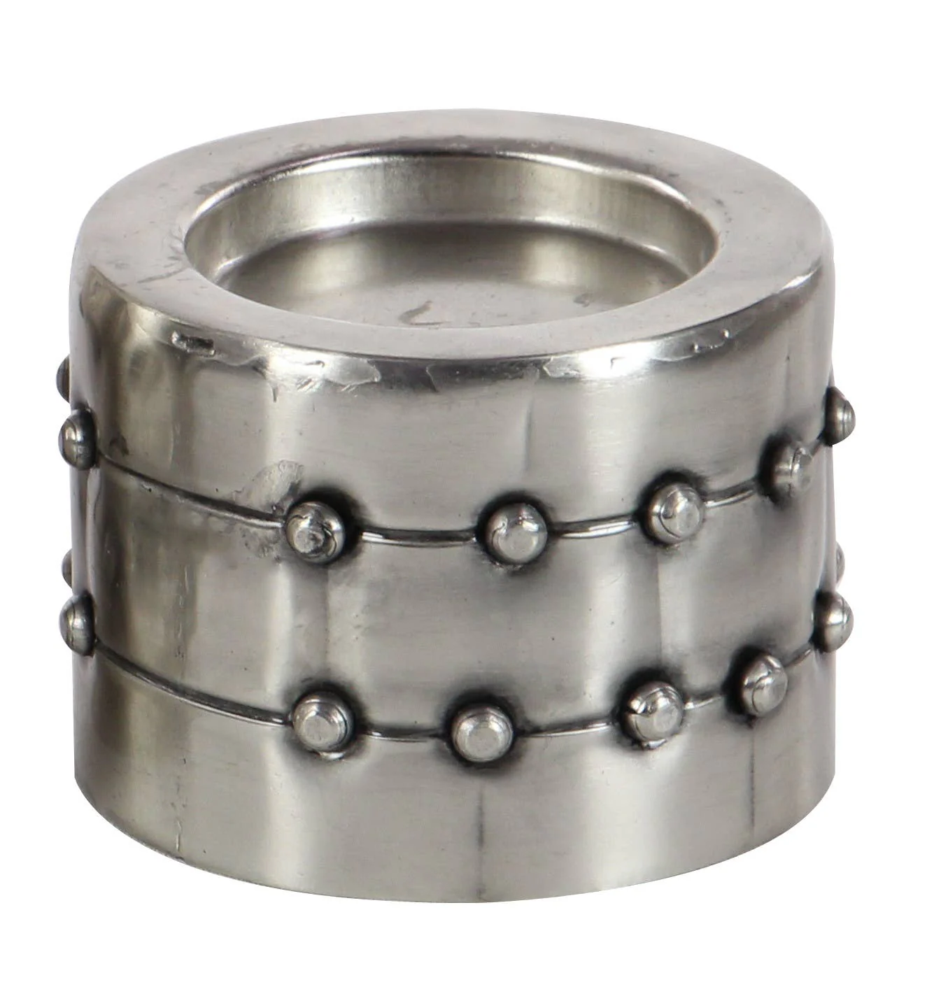 Industrial Silver Metal Candle Holder Set - Image 4