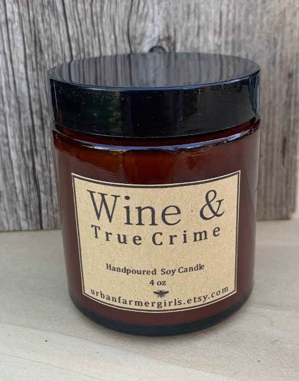 Wine and True Crime 4 oz Soy Candle - Image 2