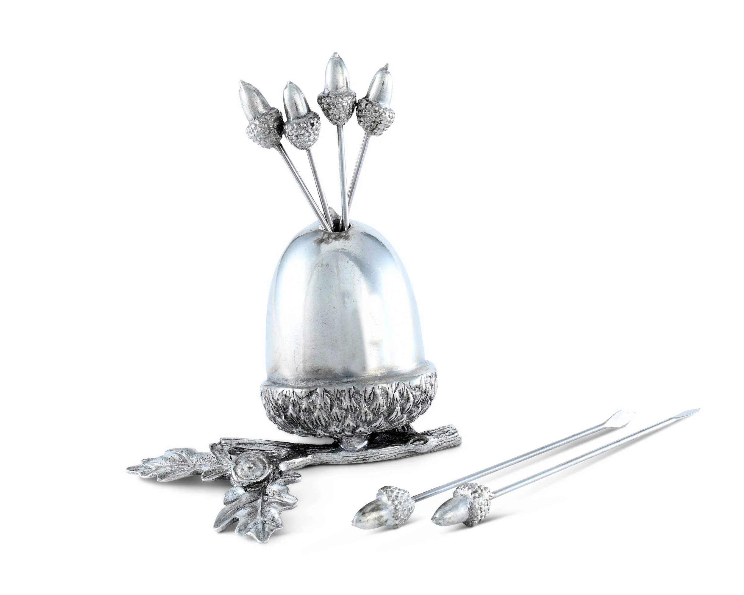 Pewter Acorn Cheese Pick Set - Image 2
