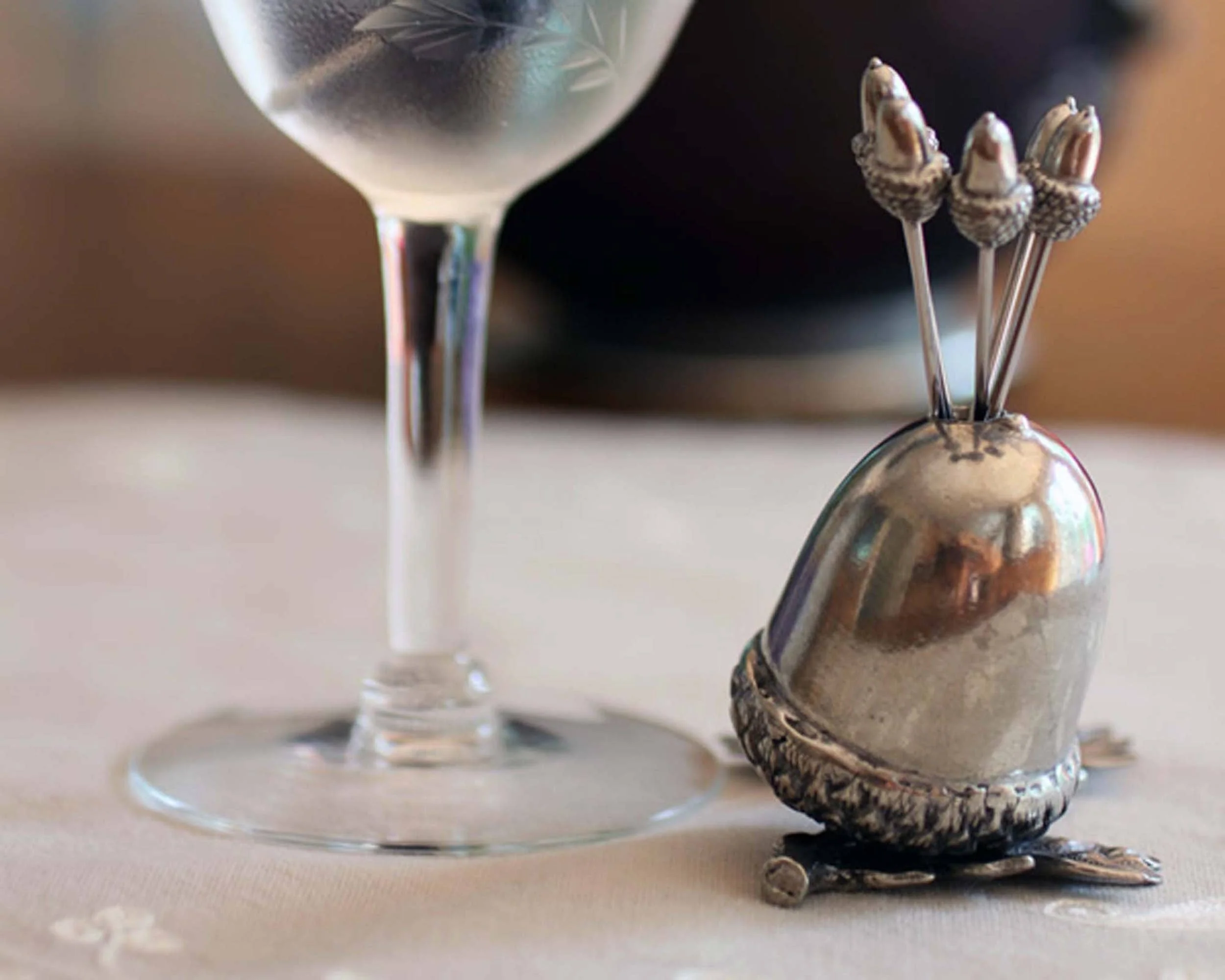 Pewter Acorn Cheese Pick Set - Image 5
