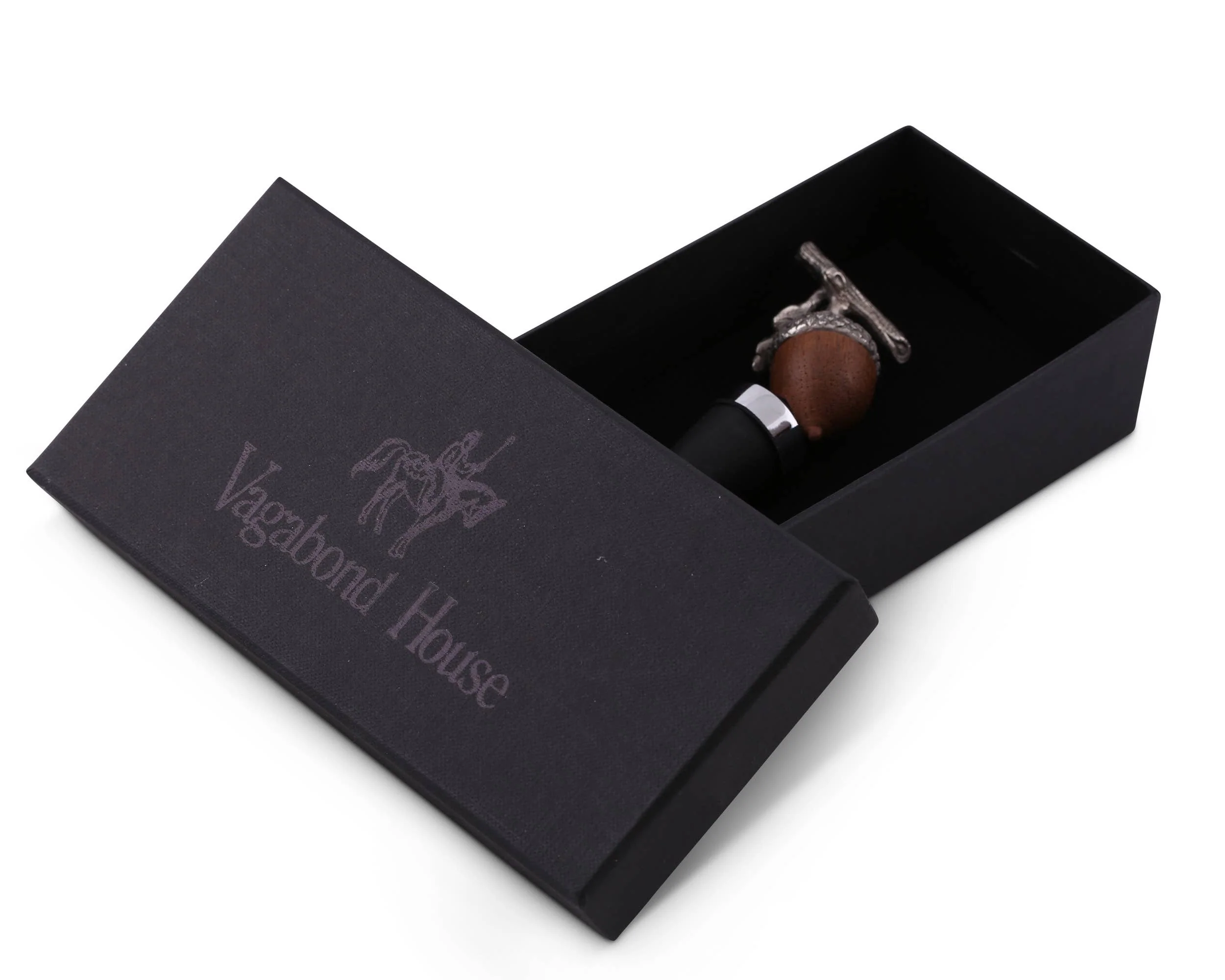 Vagabond House - Pewter and Wood Acorn Bottle Stopper - Image 2