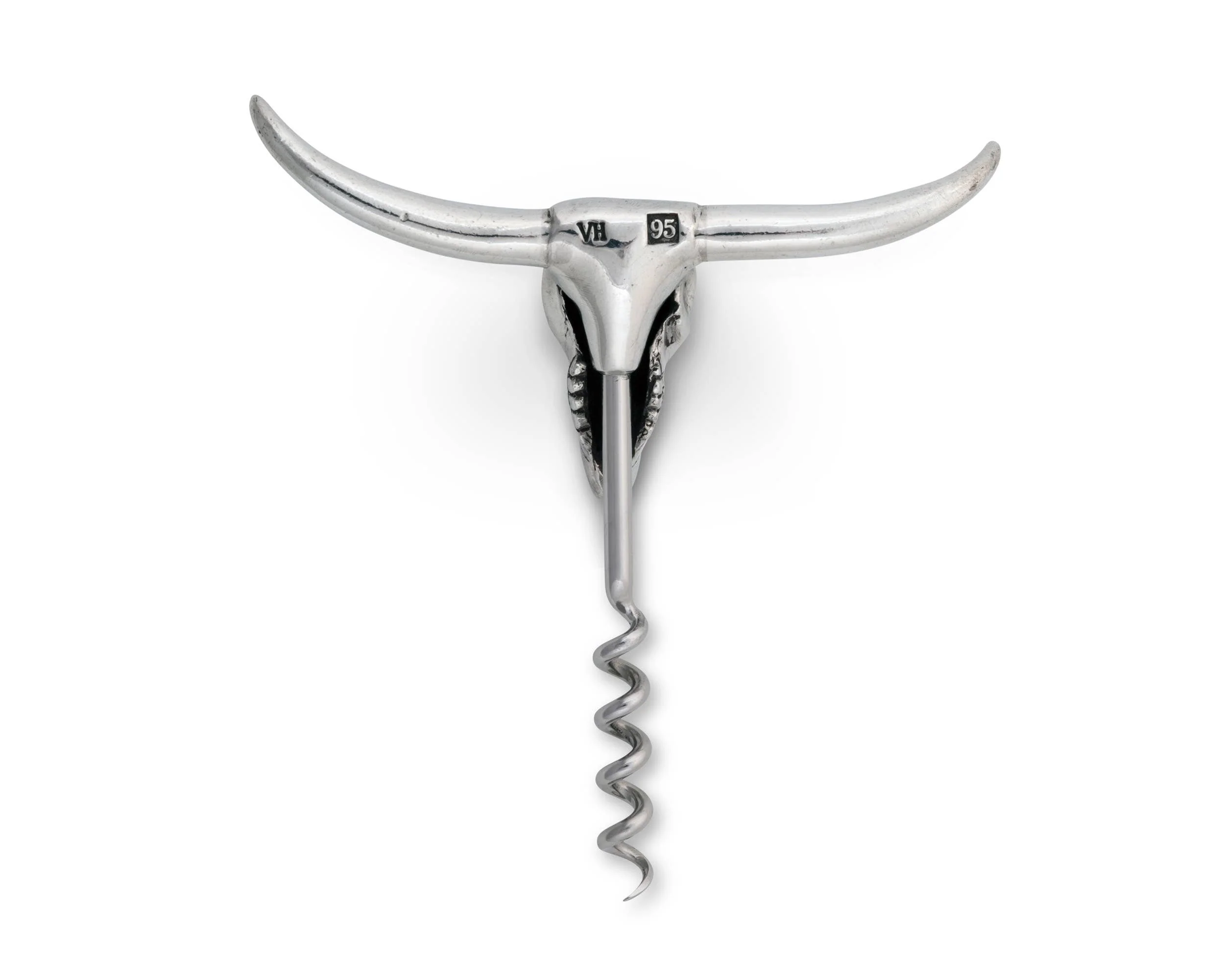 Vagabond House - Pewter Cow Skull Wine Pull - Image 2