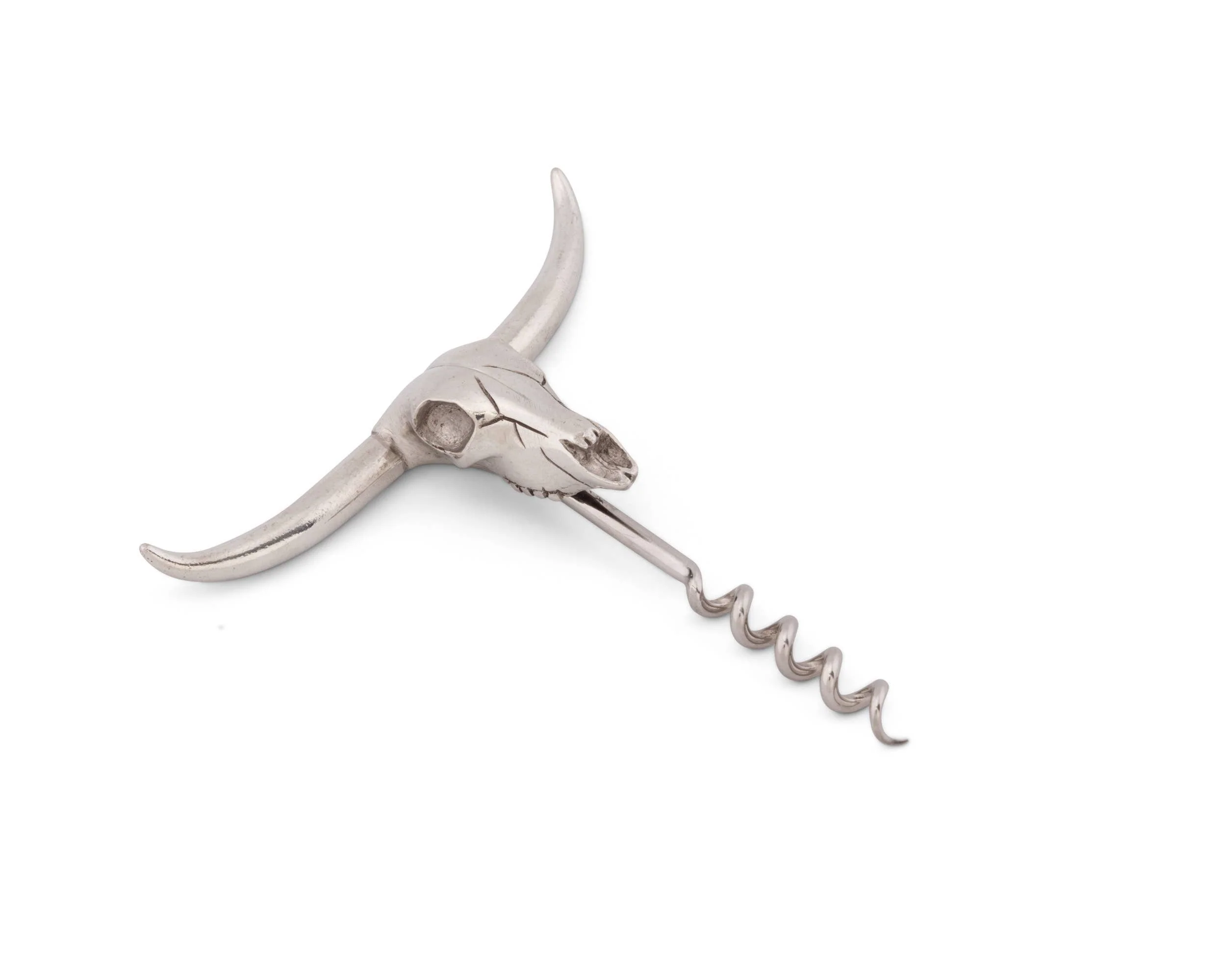 Vagabond House - Pewter Cow Skull Wine Pull - Image 3