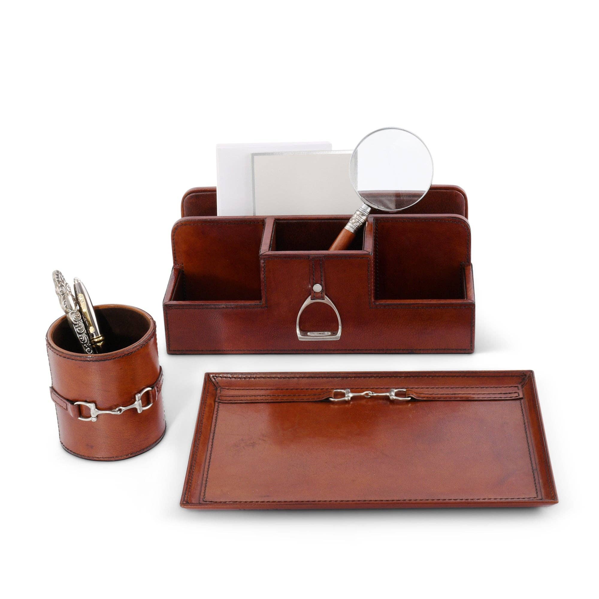 Premium Genuine Leather Equestrian Bit Catchall Tray - Image 5