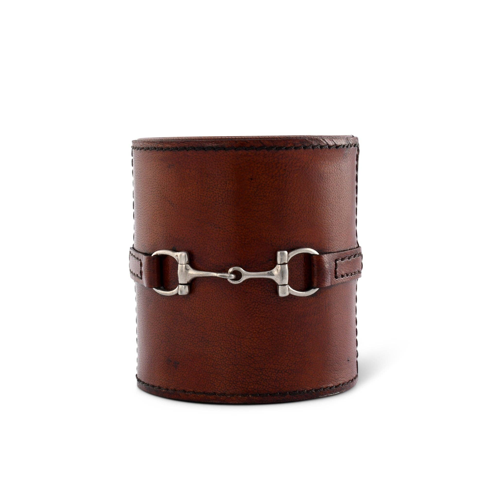 Premium Genuine Leather Stirrup Office Pen Holder - Image 2