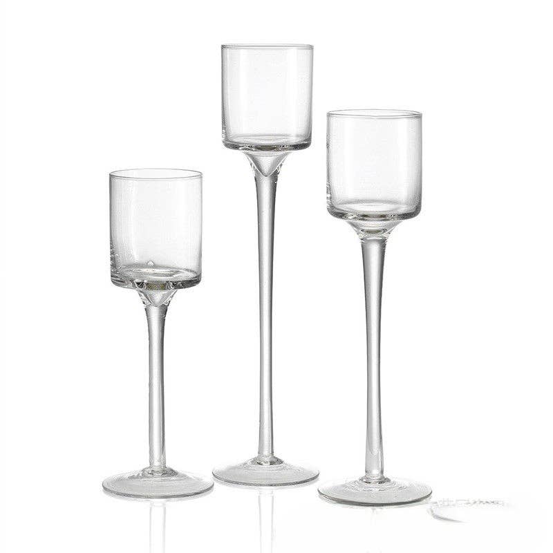 Glass Tapered Pedestal Candle Holder(Setof3) - Image 2