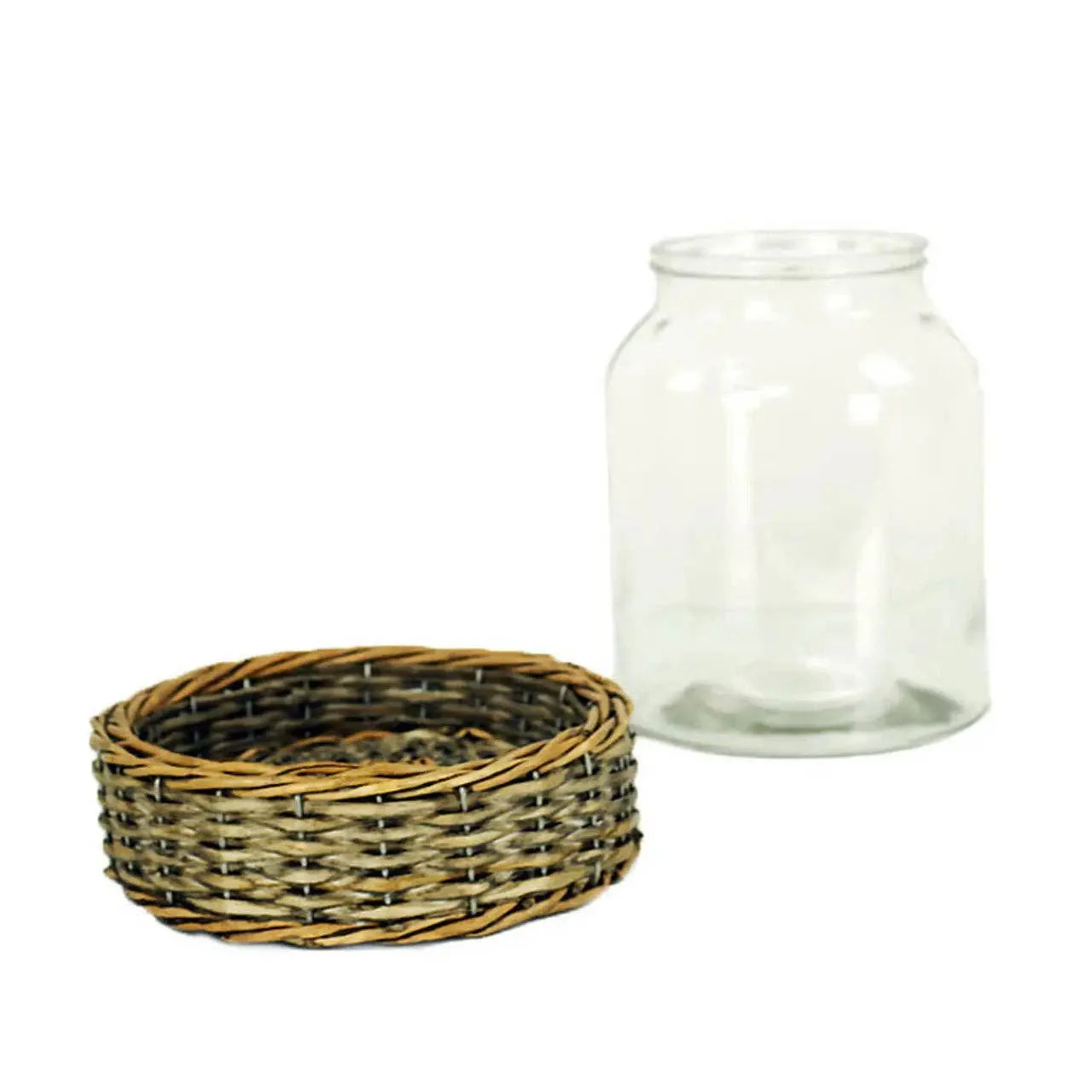 Glass and Wicker Terrarium - Cylinder - Image 3