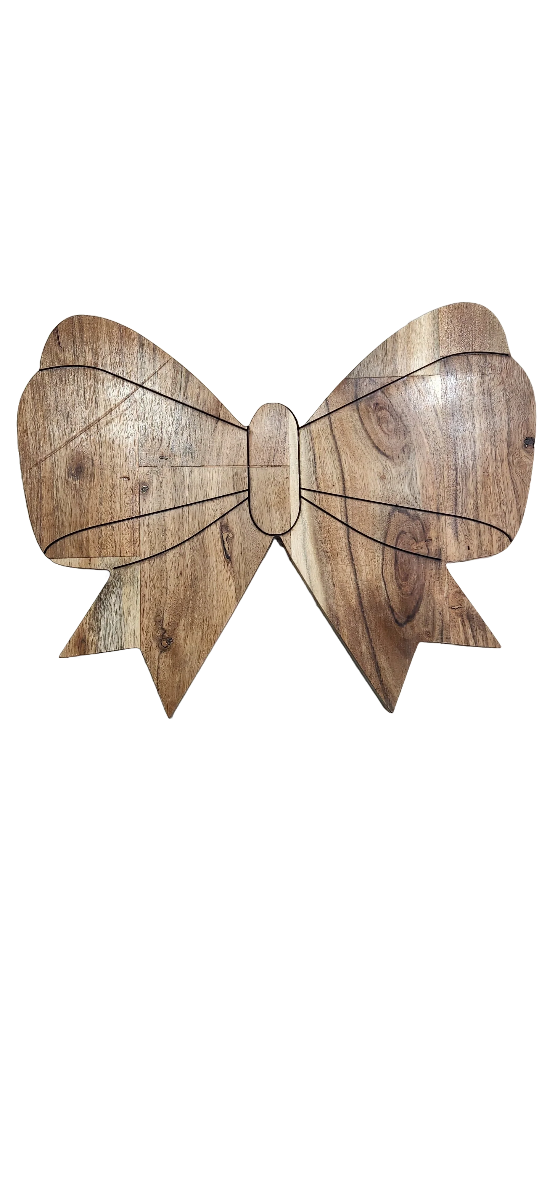 Wooden Tied Bow Gourmet Charcuterie Board 12x9"