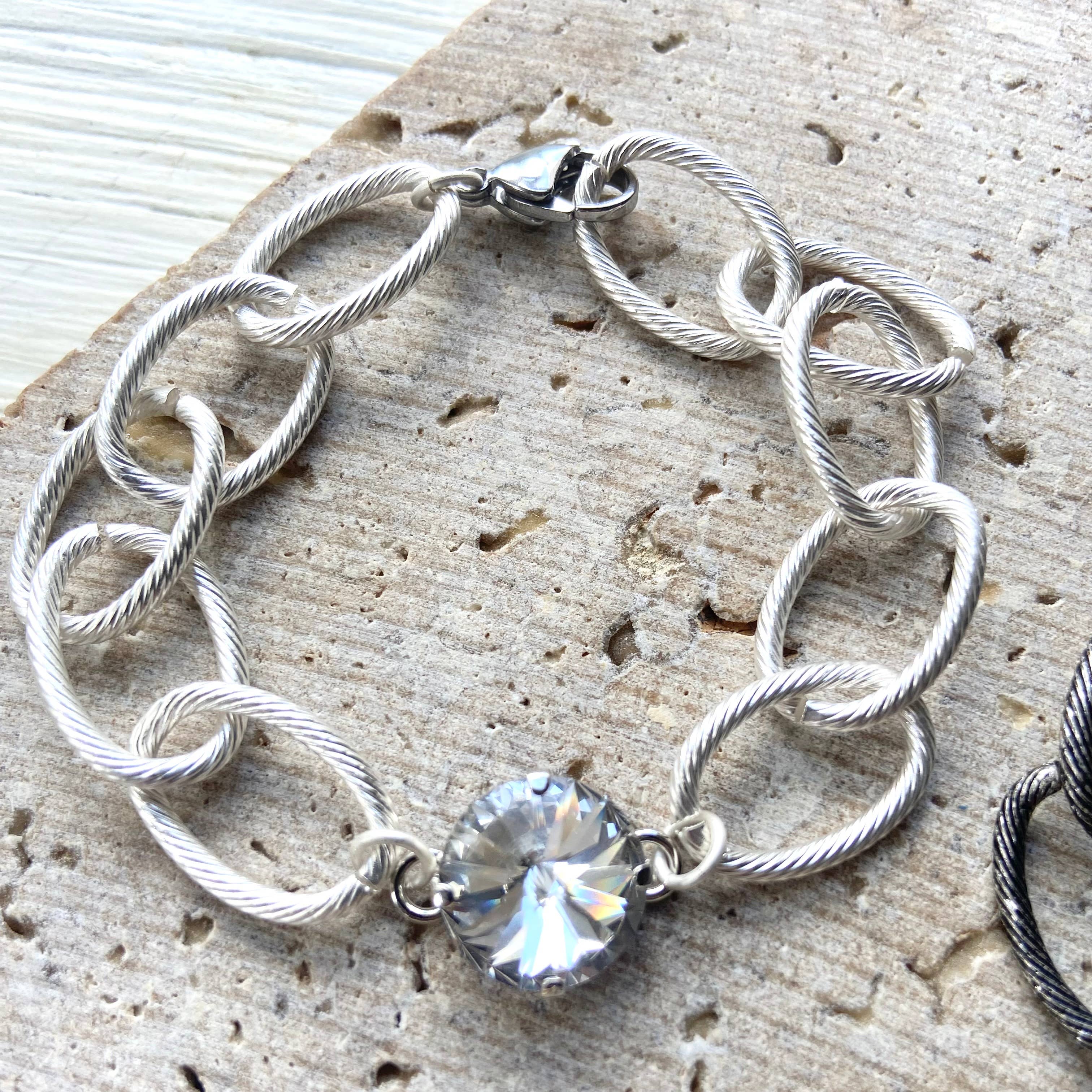 Chunky bracelet Swarovski crystal - Image 4