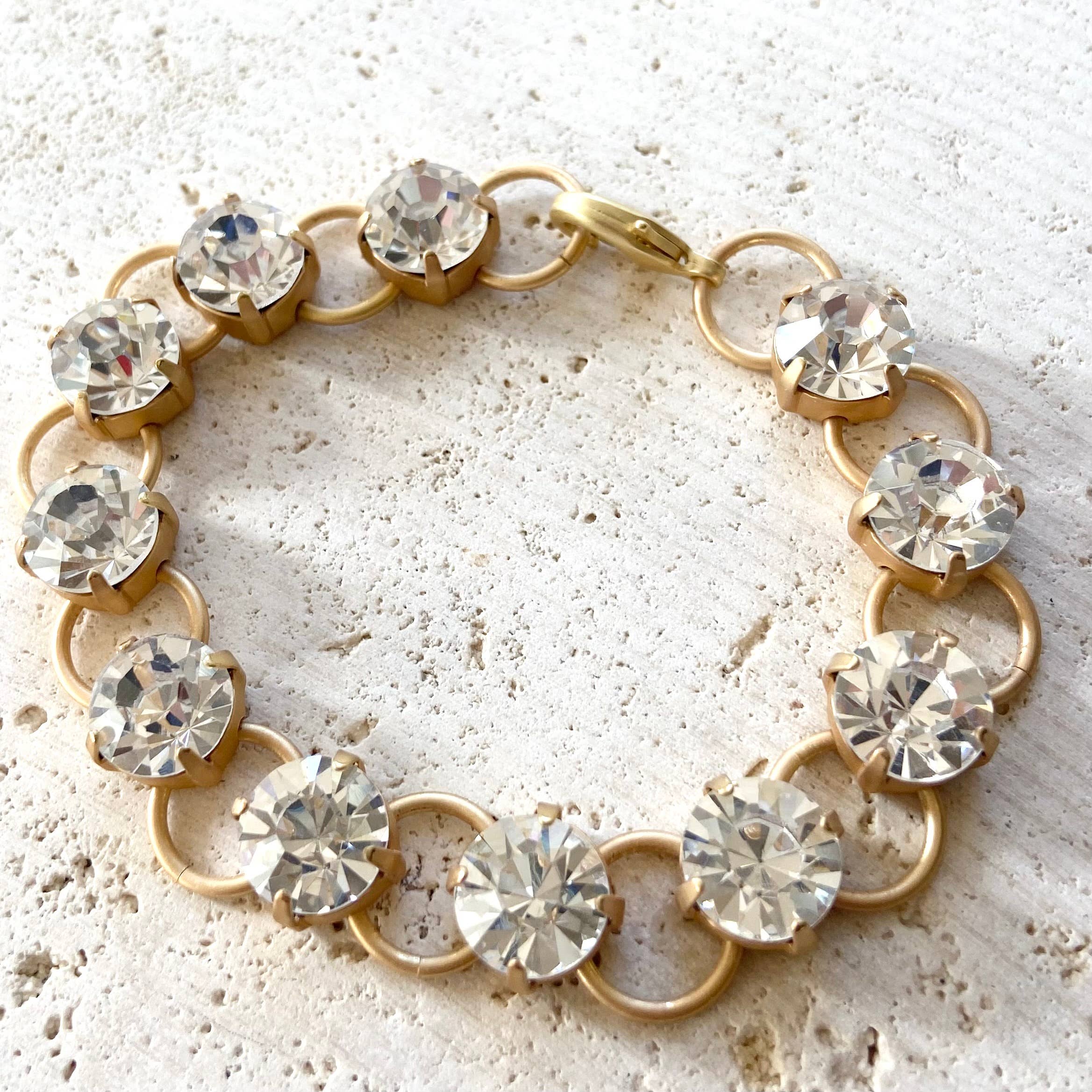 Chunky crystal bracelet boutique luxe jewelry salon bridal - Image 2