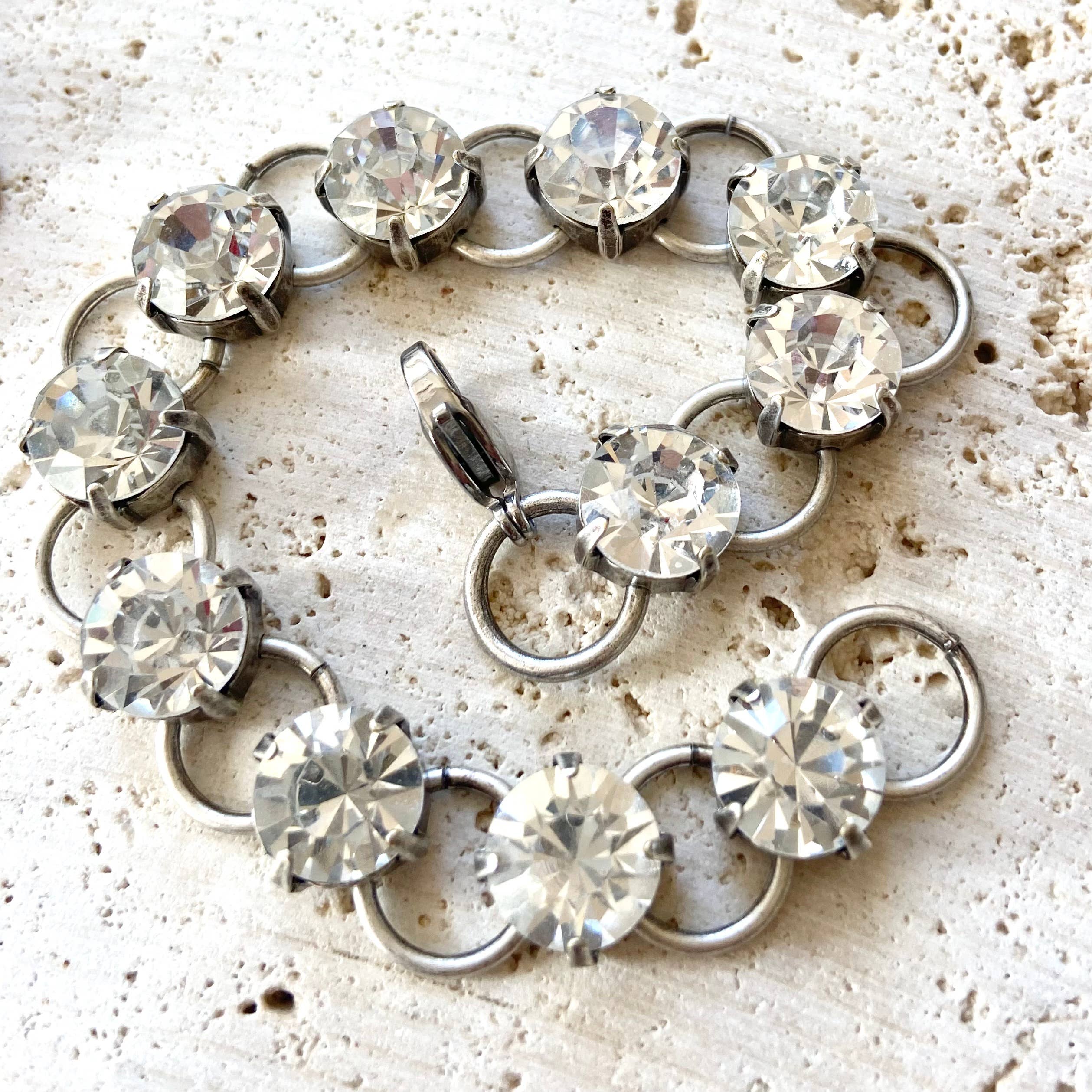 Chunky crystal bracelet boutique luxe jewelry salon bridal - Image 4