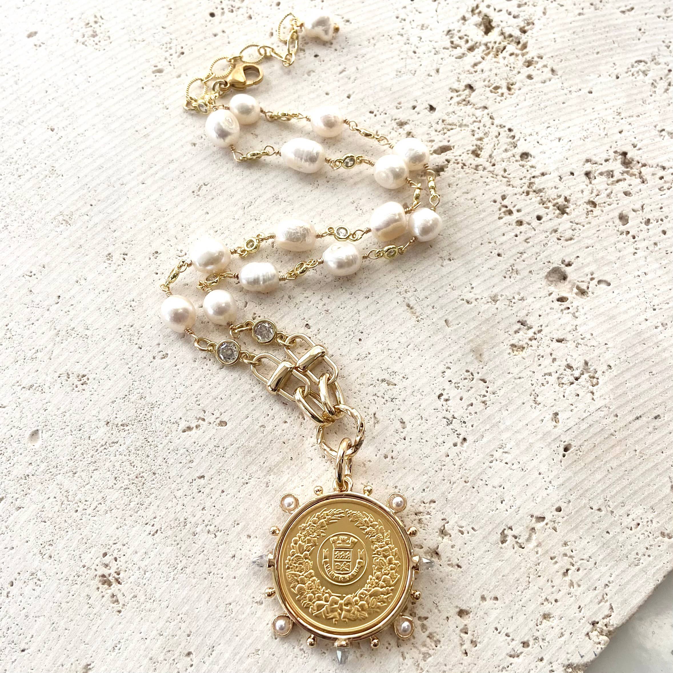 French Coin jewelry fresh water pearl necklace - Image 7