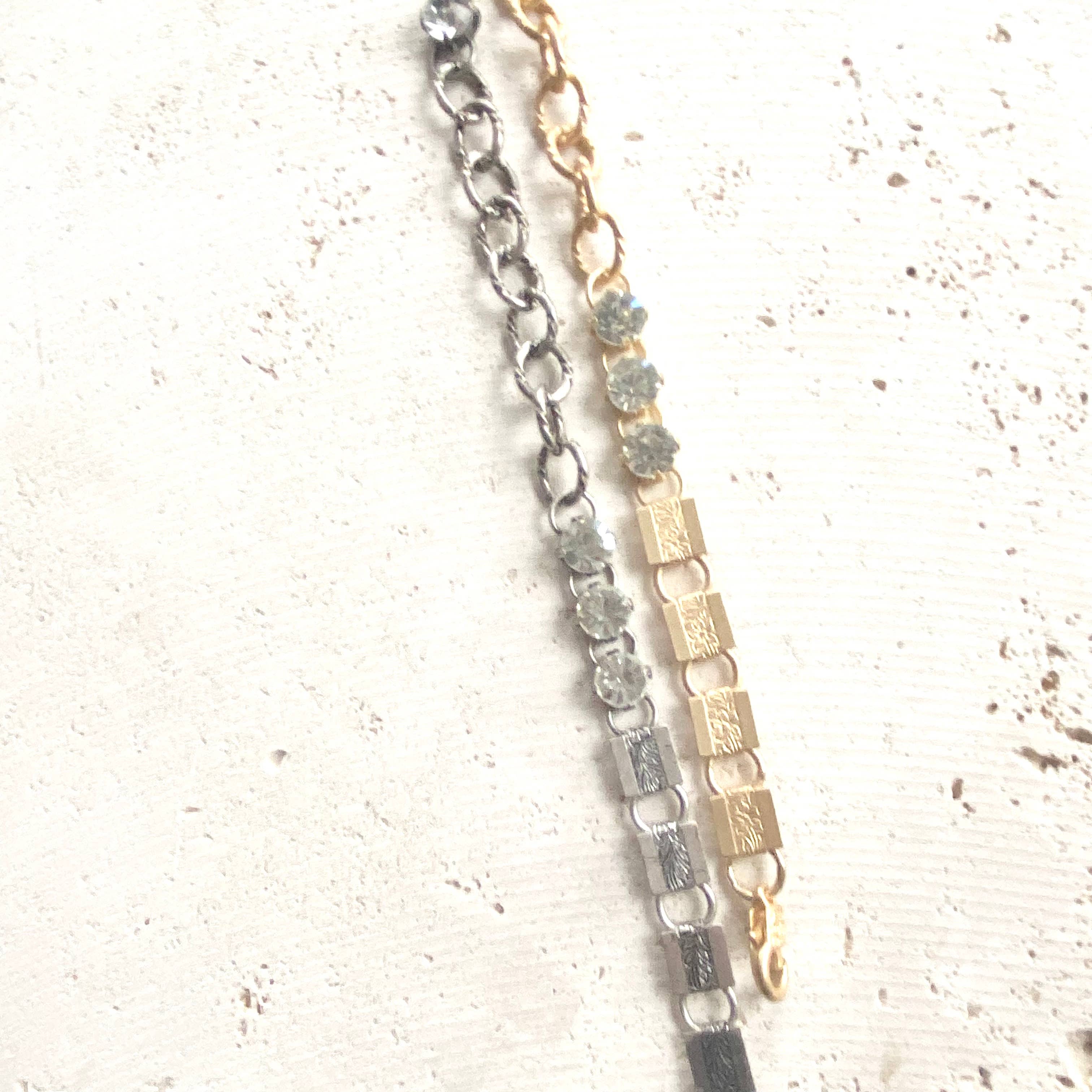 Crystal Bracelet Mixed Chain Vintage Style Boutique Salon - Image 5