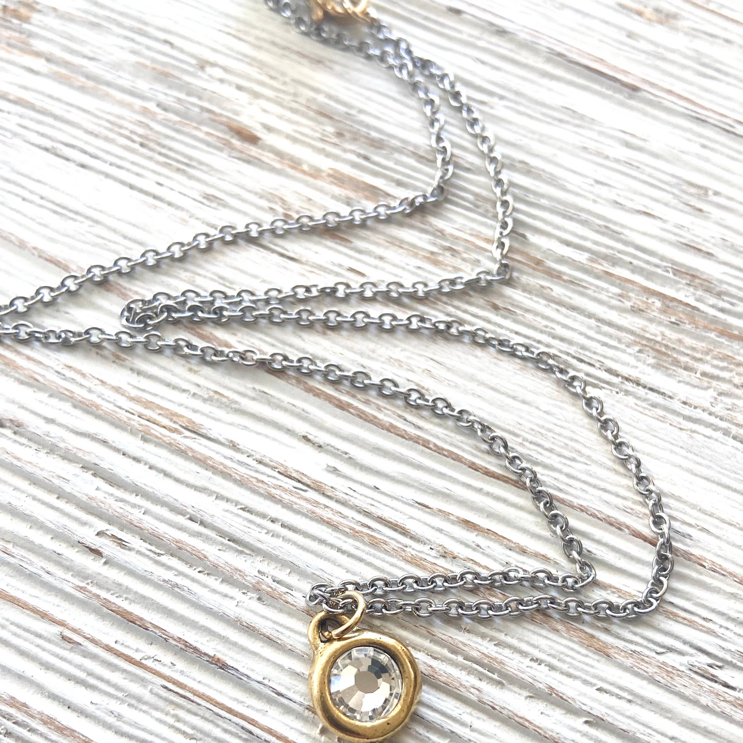 Crystal gold necklace artisan made boutique salon - Image 2