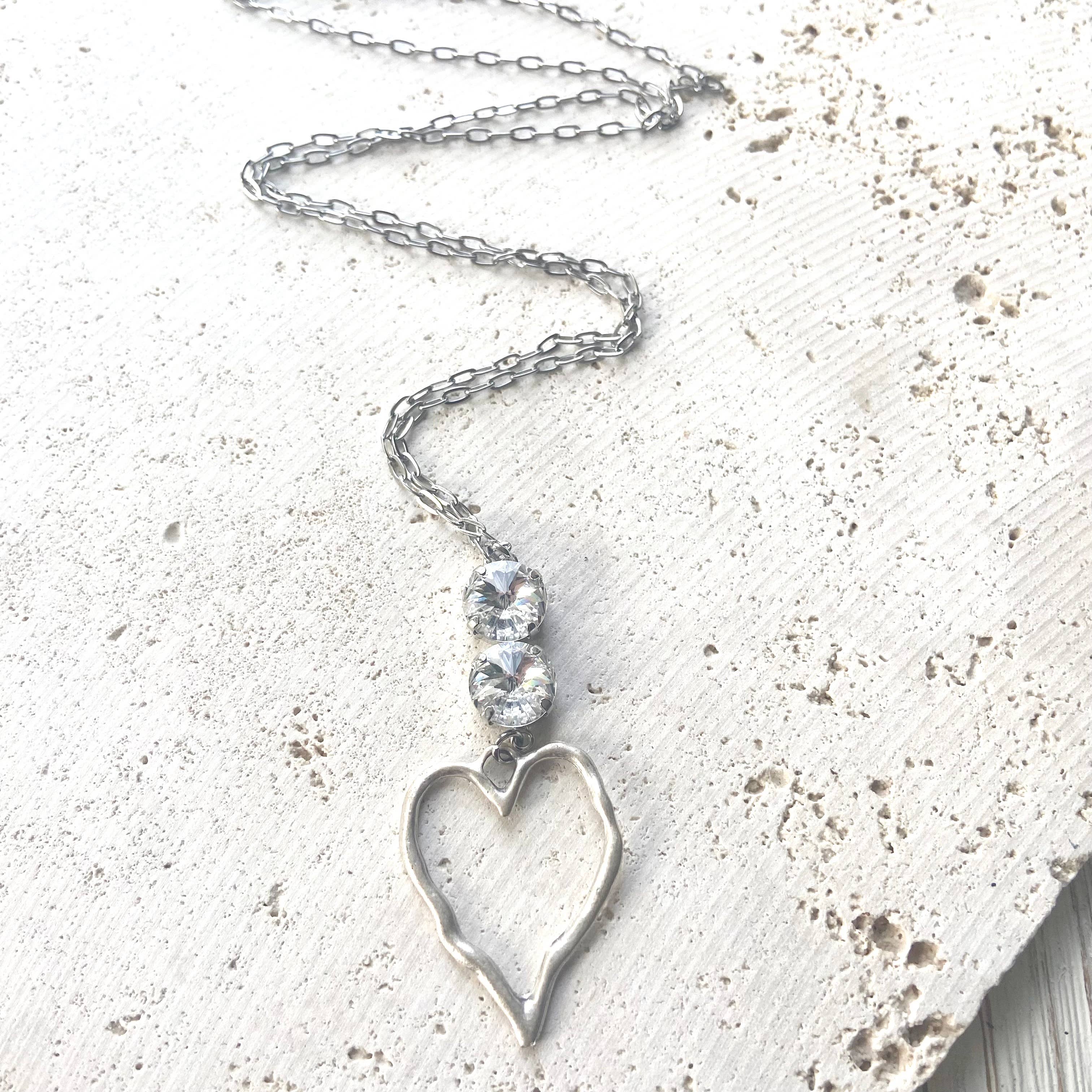 Crystal heart necklace Valentine love boutique salon - Image 2