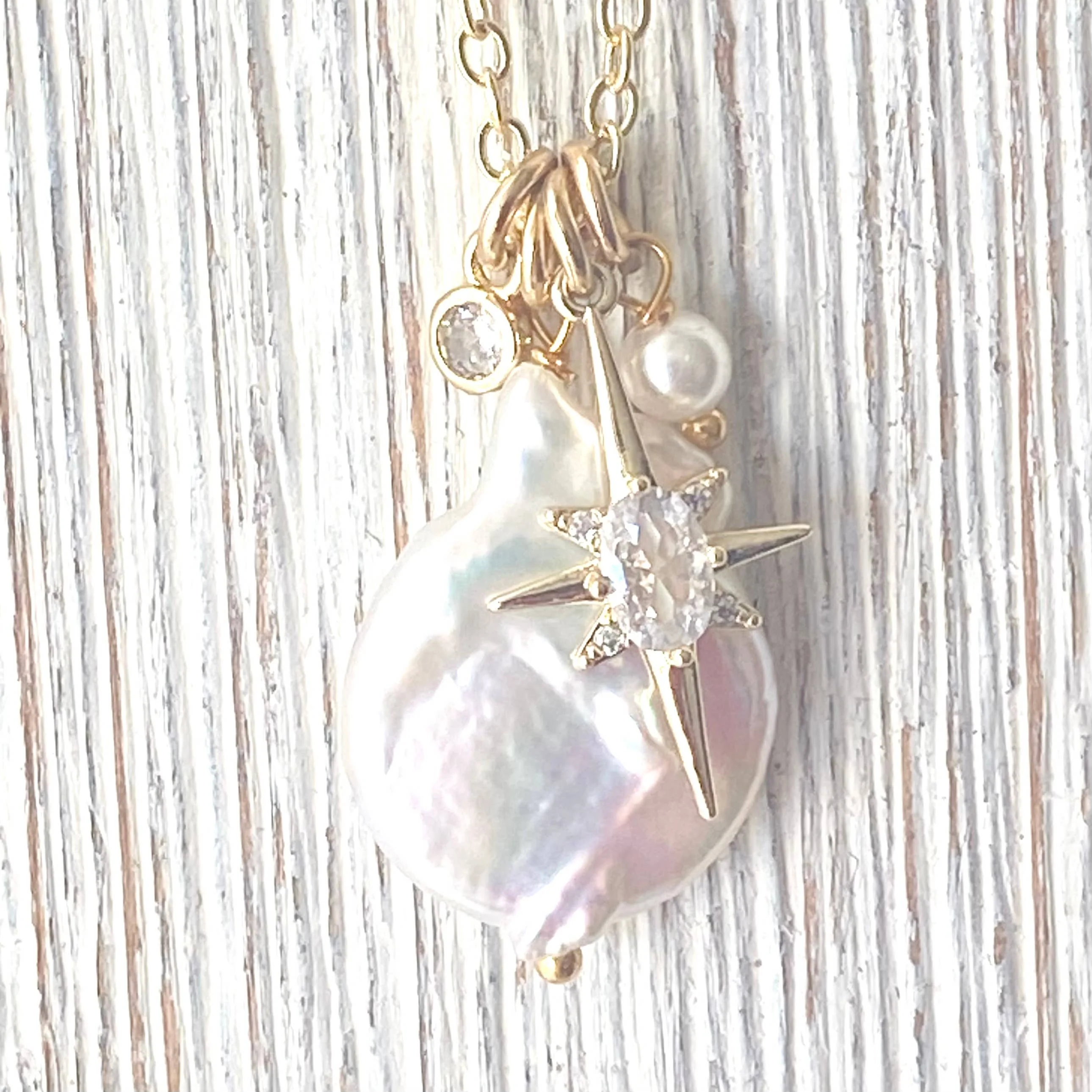 Fresh water pearl drop necklace celestial best seller - Image 2