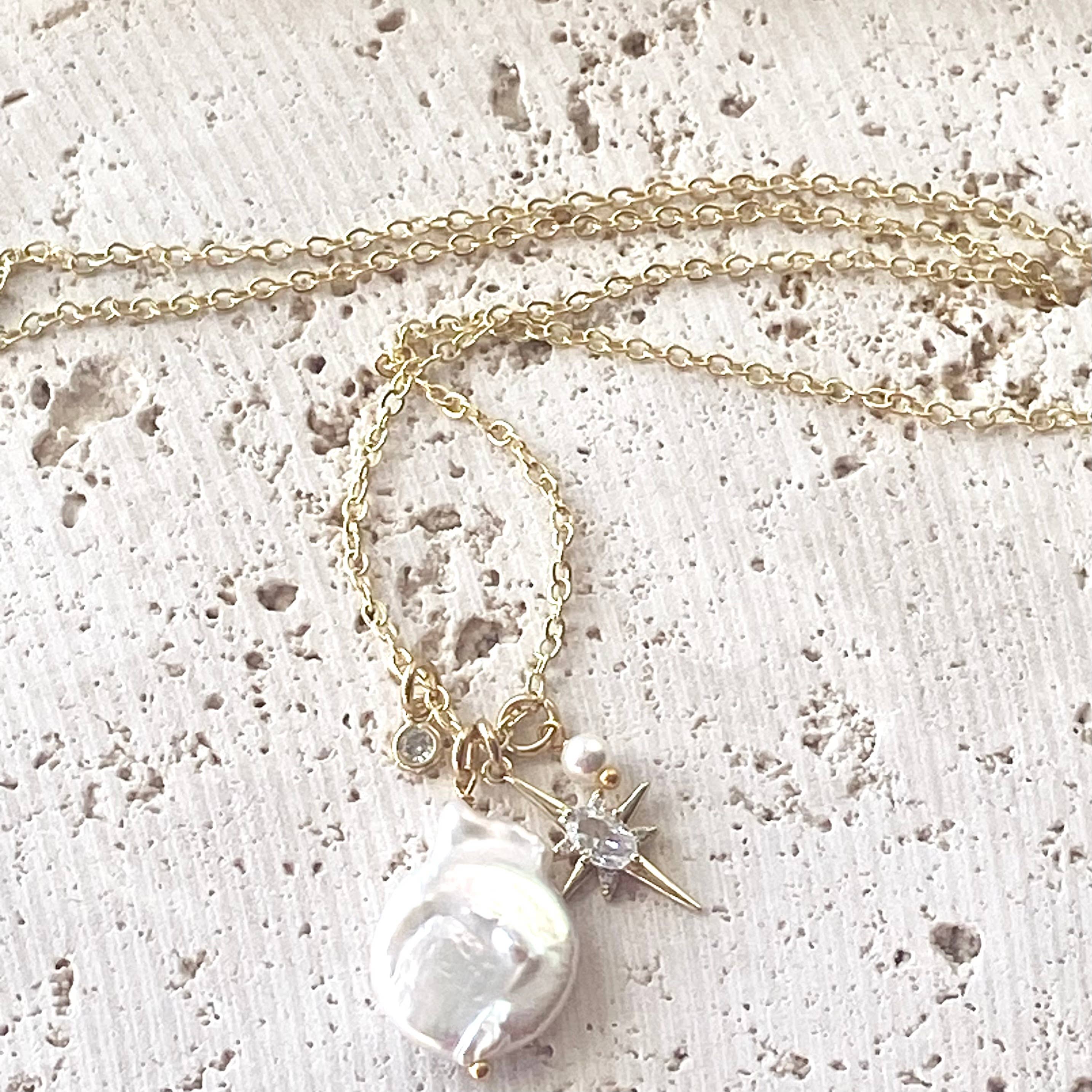 Fresh water pearl drop necklace celestial best seller - Image 4