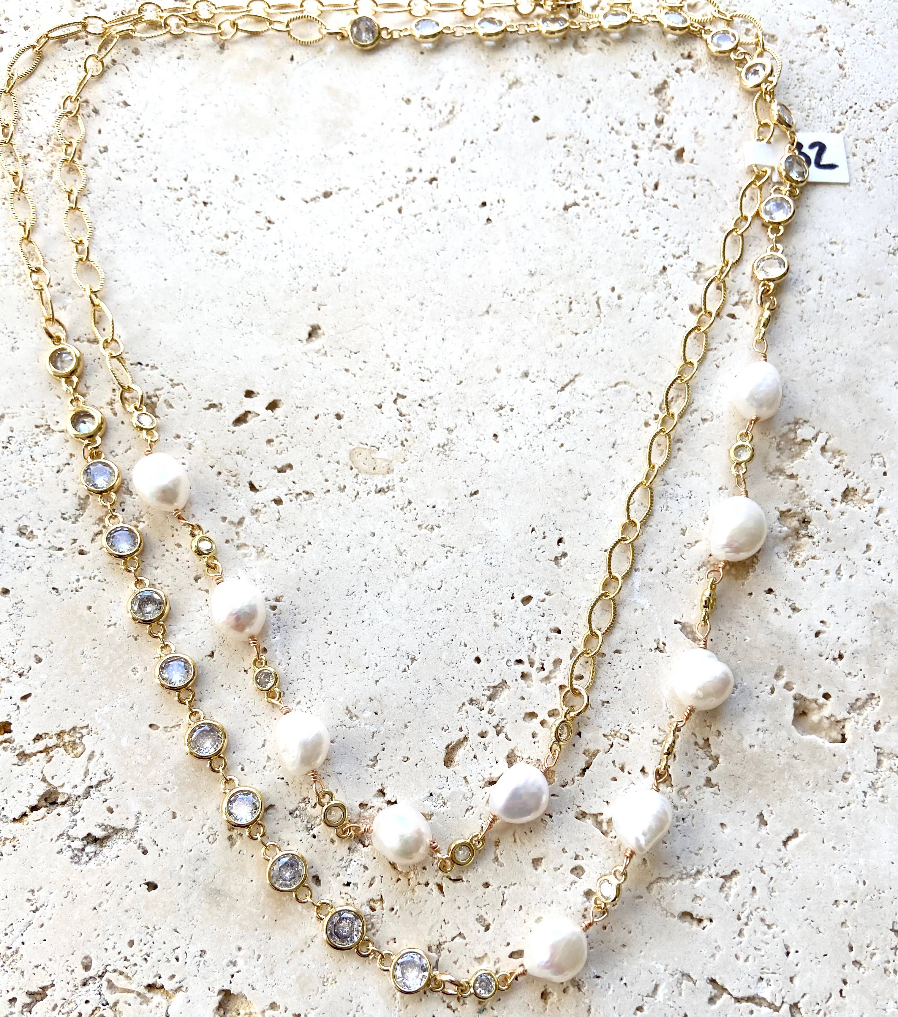 Fresh water pearl long necklace ocean boutique jewelry - Image 2