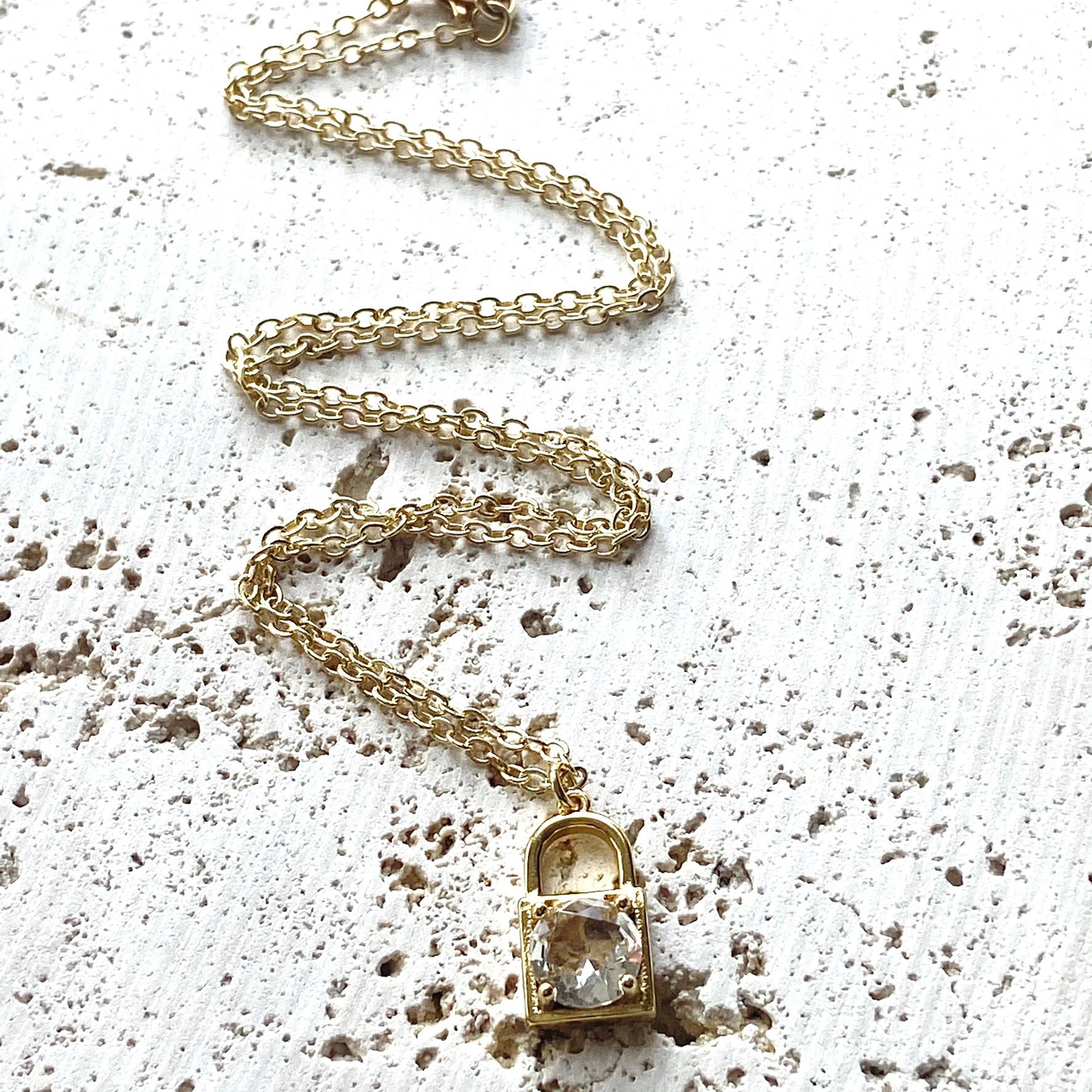 Lock crystal designer necklace - Image 3