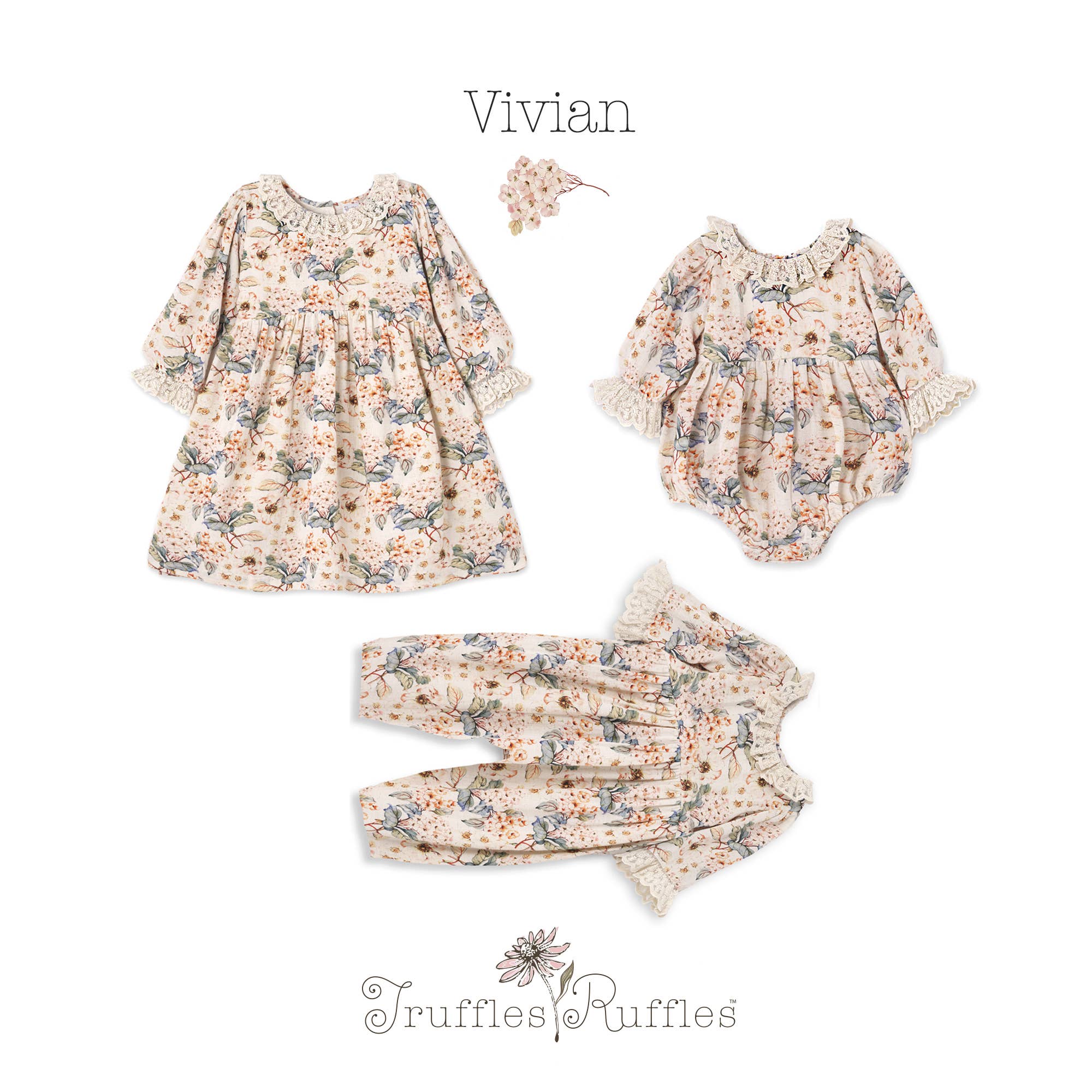 Vintage Floral Baby Girl Bodysuit – 0-3M - Image 5