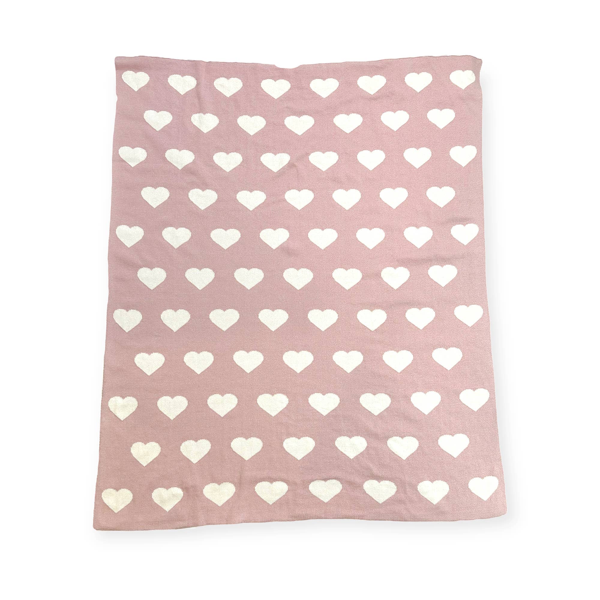 Hearts Reversible Jacquard Knit Baby Blanket (Organic Cotton - Image 5