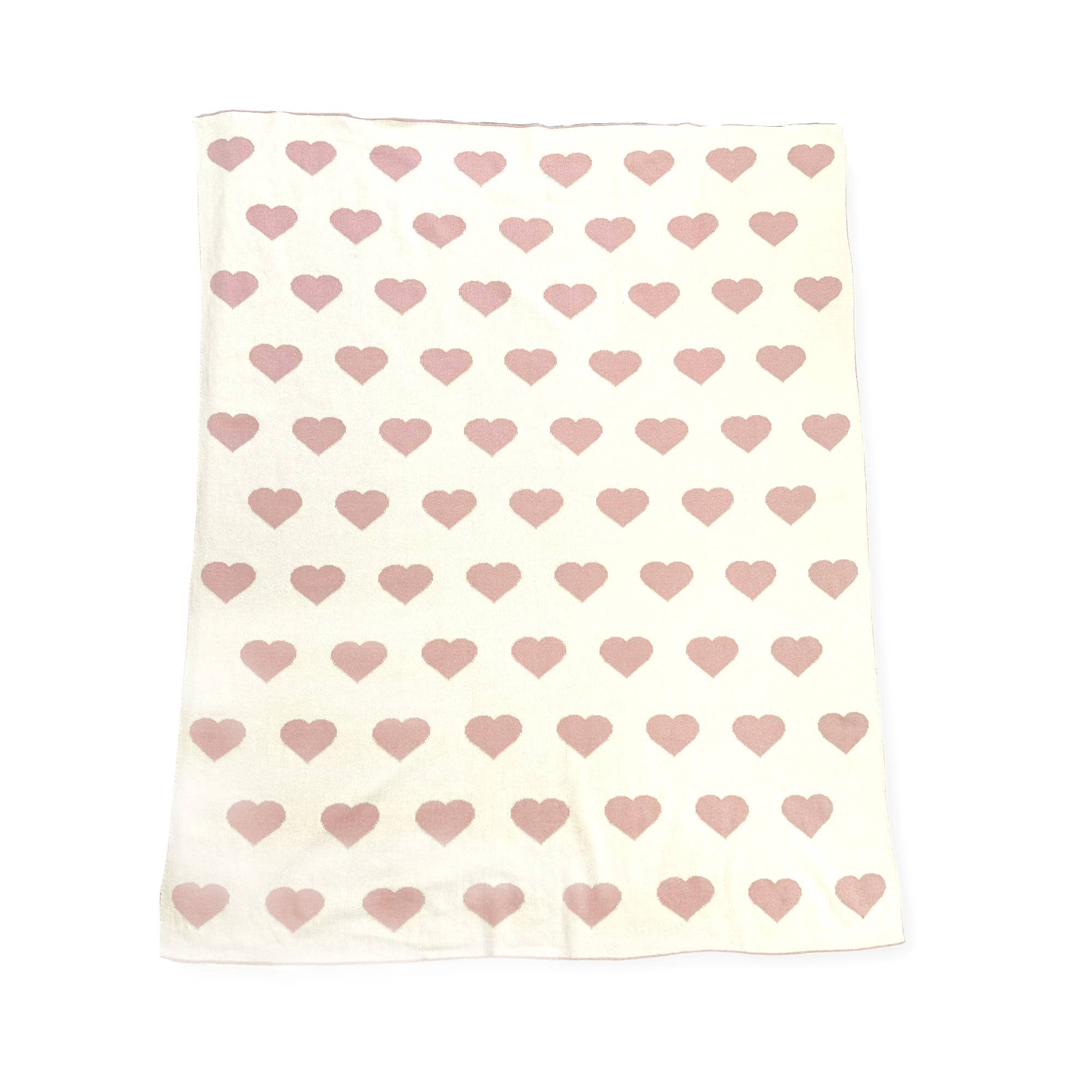 Hearts Reversible Jacquard Knit Baby Blanket (Organic Cotton - Image 6