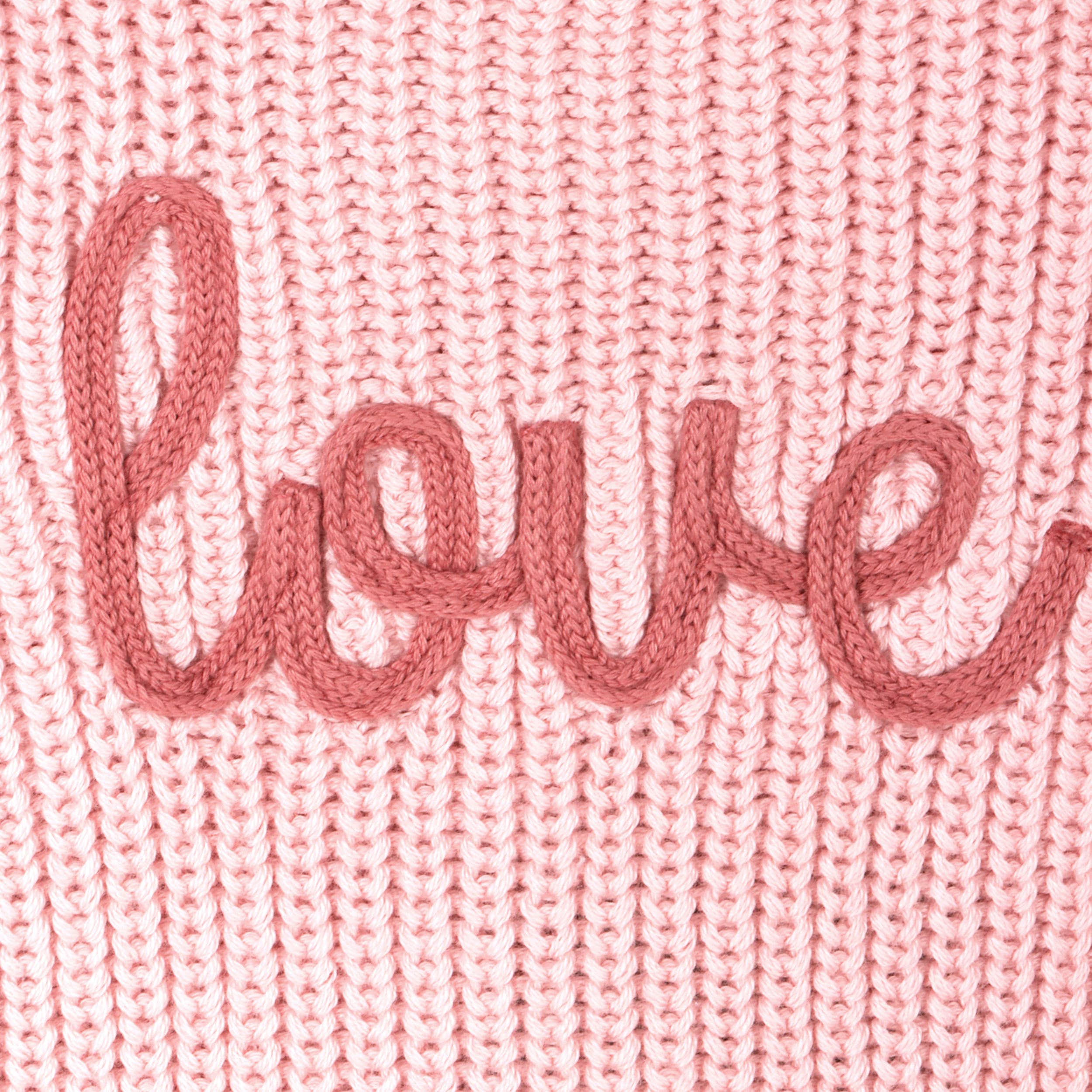 Love  Embroidered Chunky Knit Baby Sweater (Organic) - Image 4
