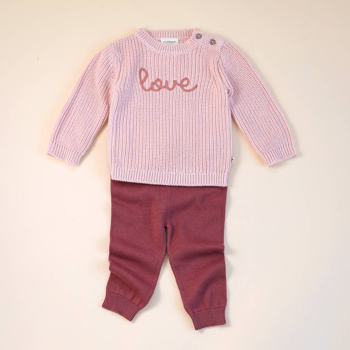Love  Embroidered Chunky Knit Baby Sweater (Organic) - Image 6
