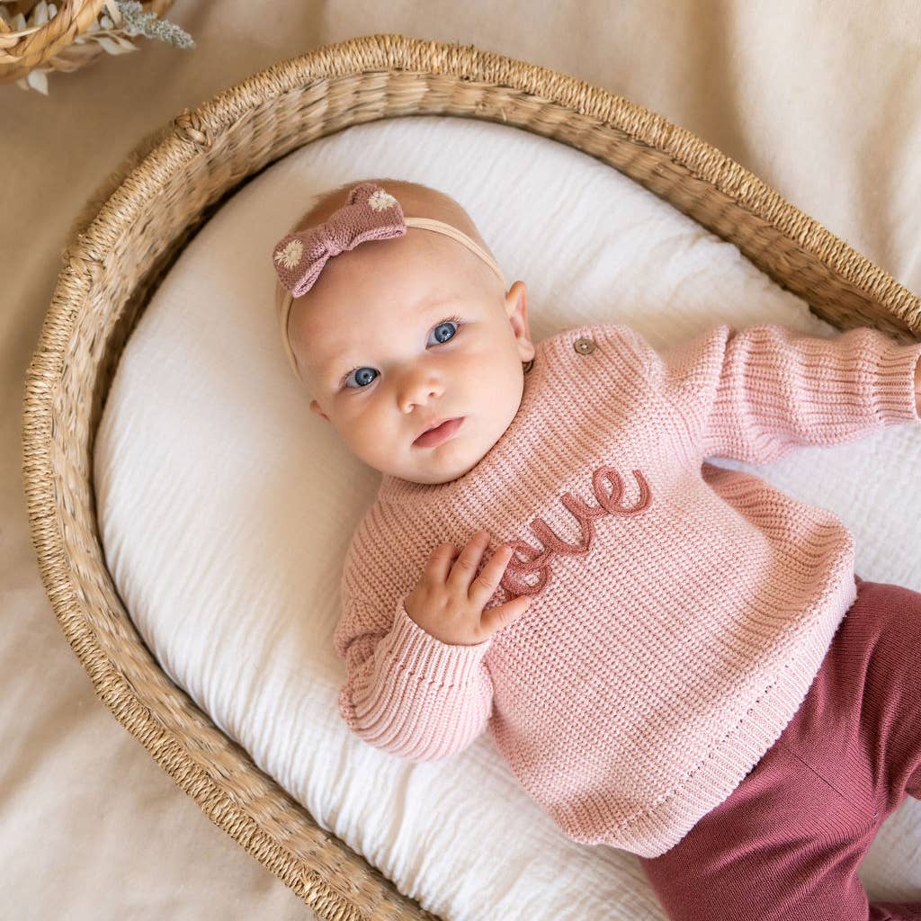 Love  Embroidered Chunky Knit Baby Sweater (Organic) - Image 9