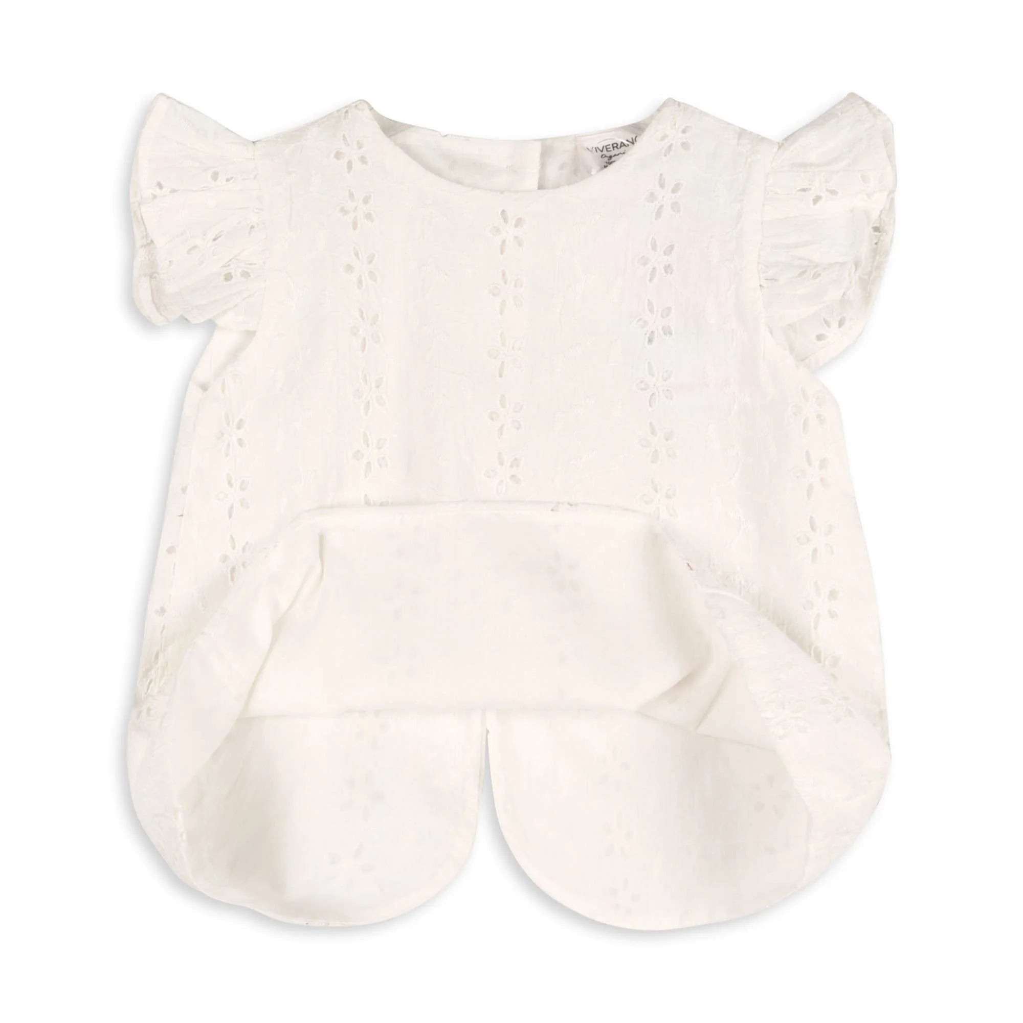 Milly Eyelet & Bow Baby Top + Ruffled Bloomer -Organic - Image 6