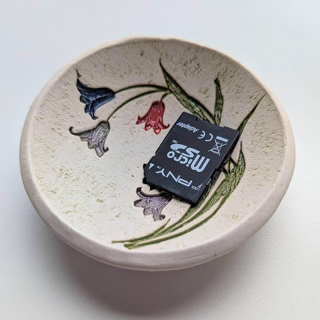 Pottery Dish Bowl - Lilies - Image 4