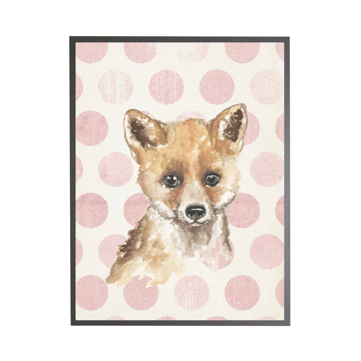 Watercolor Baby Fox On Pink Polka Dots - Image 2