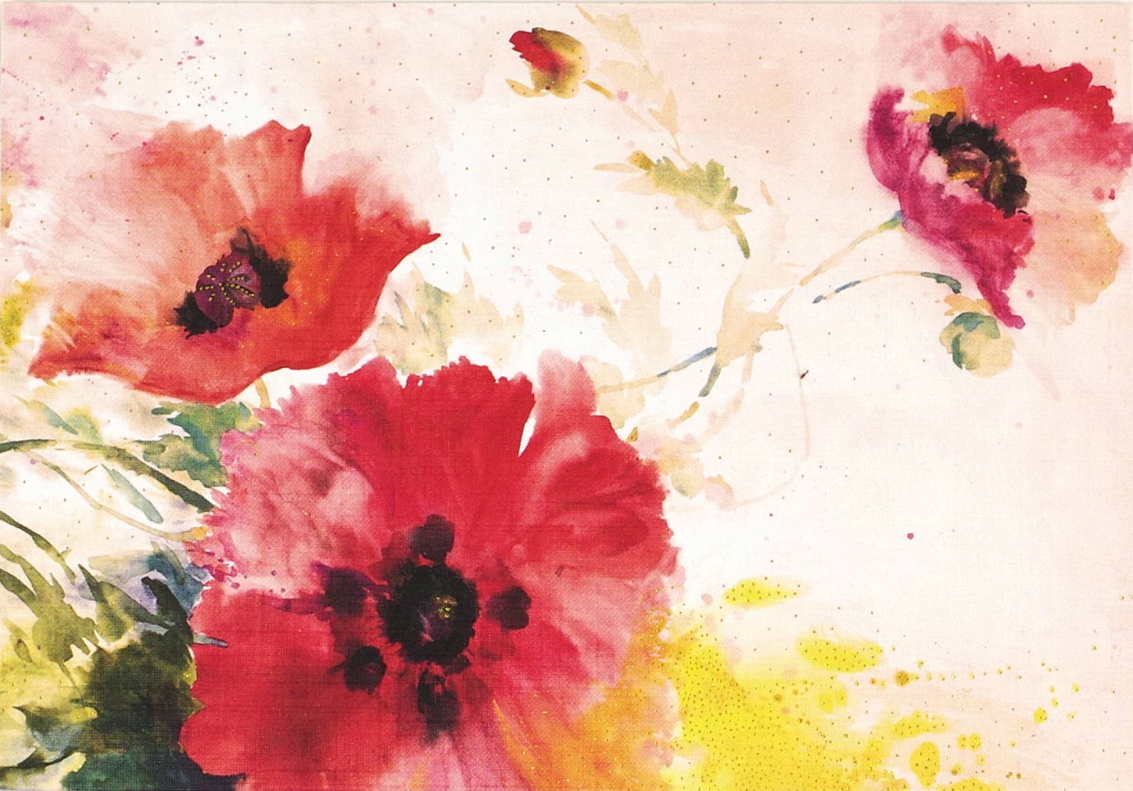Watercolor Poppies Note Cards - Image 3