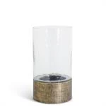 Wavy Glass Hurricane on Copper Metal Bases-11"