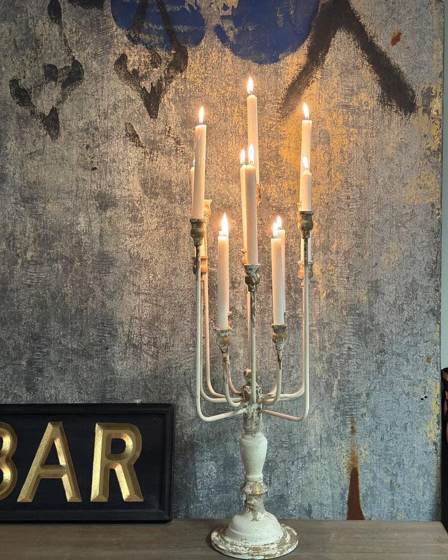 White 13-Candle Iron Candelabra - Image 3
