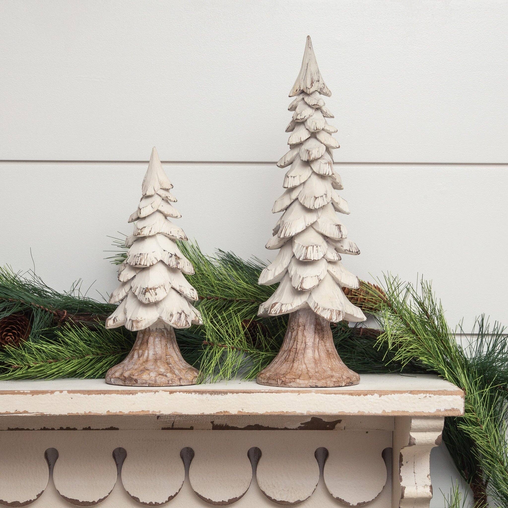 White Trees, Carved Distressed Wood -Small only