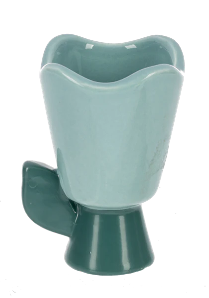 Teal Tulip Taper Holder