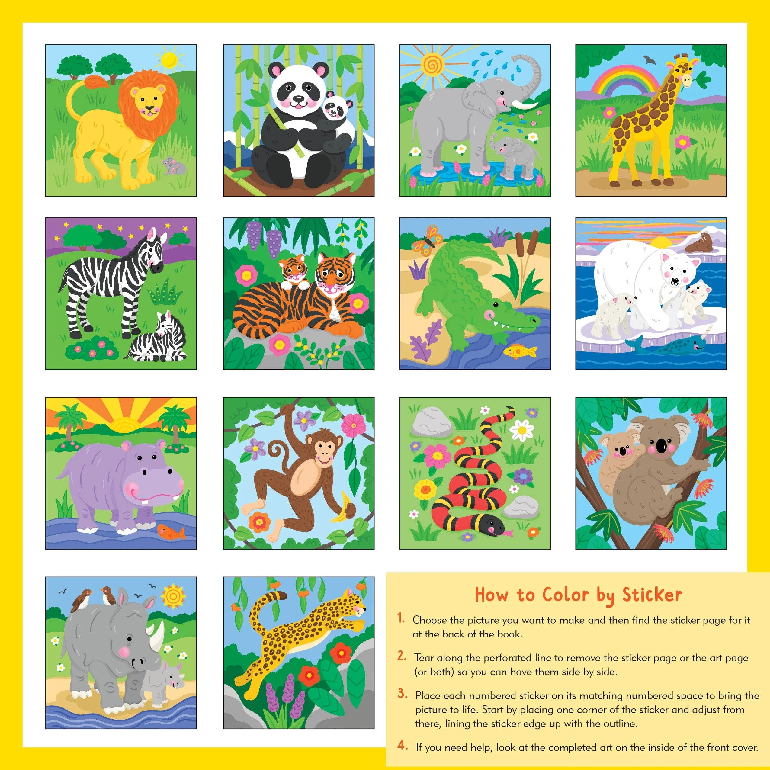 Wild Animals First Color by Sticker Book - Image 2
