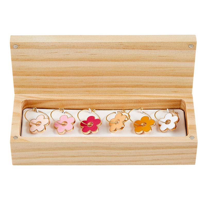 Flower Wine Charms Set of 6 - Image 2