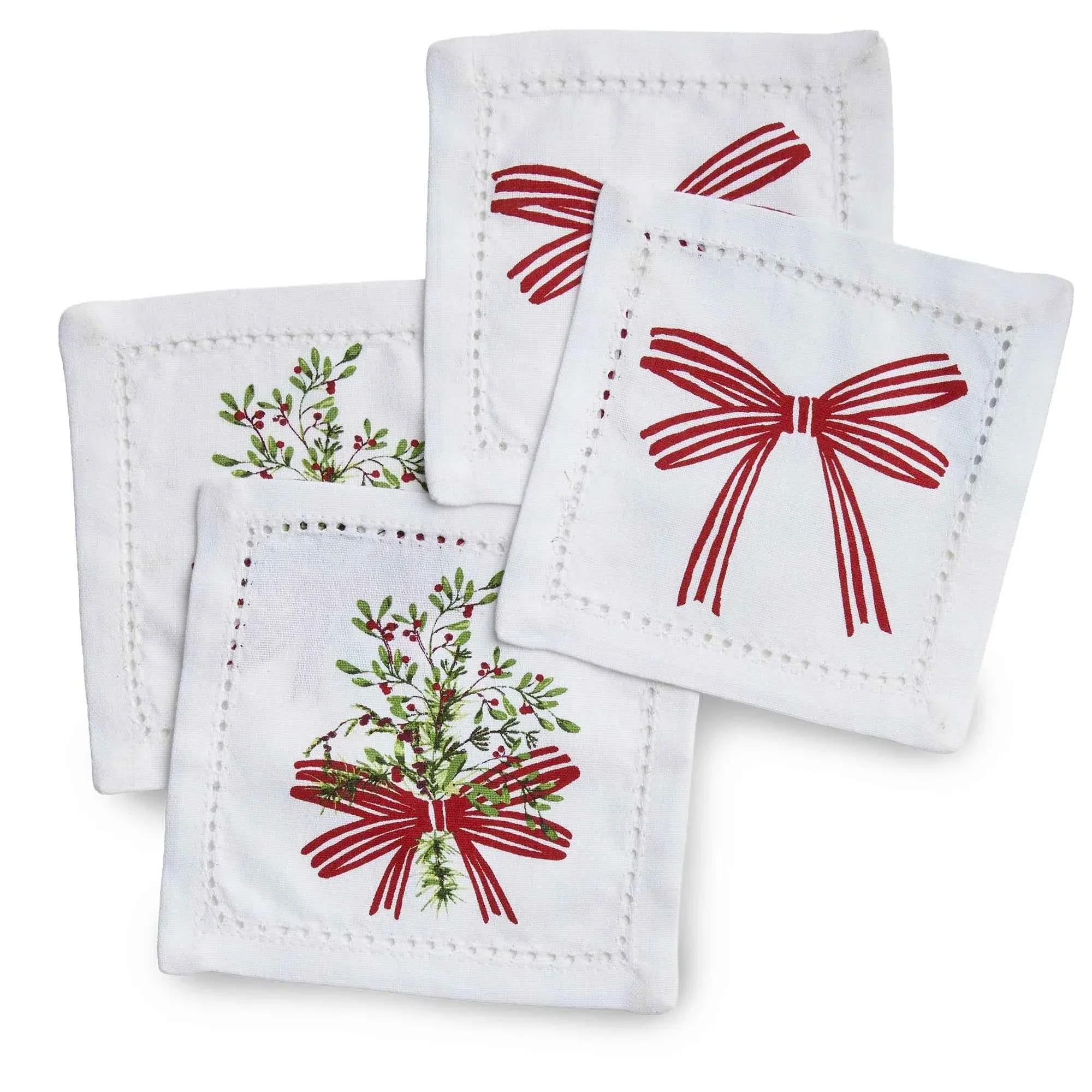 Winter Berries Cotton Coaster - Set Of 4