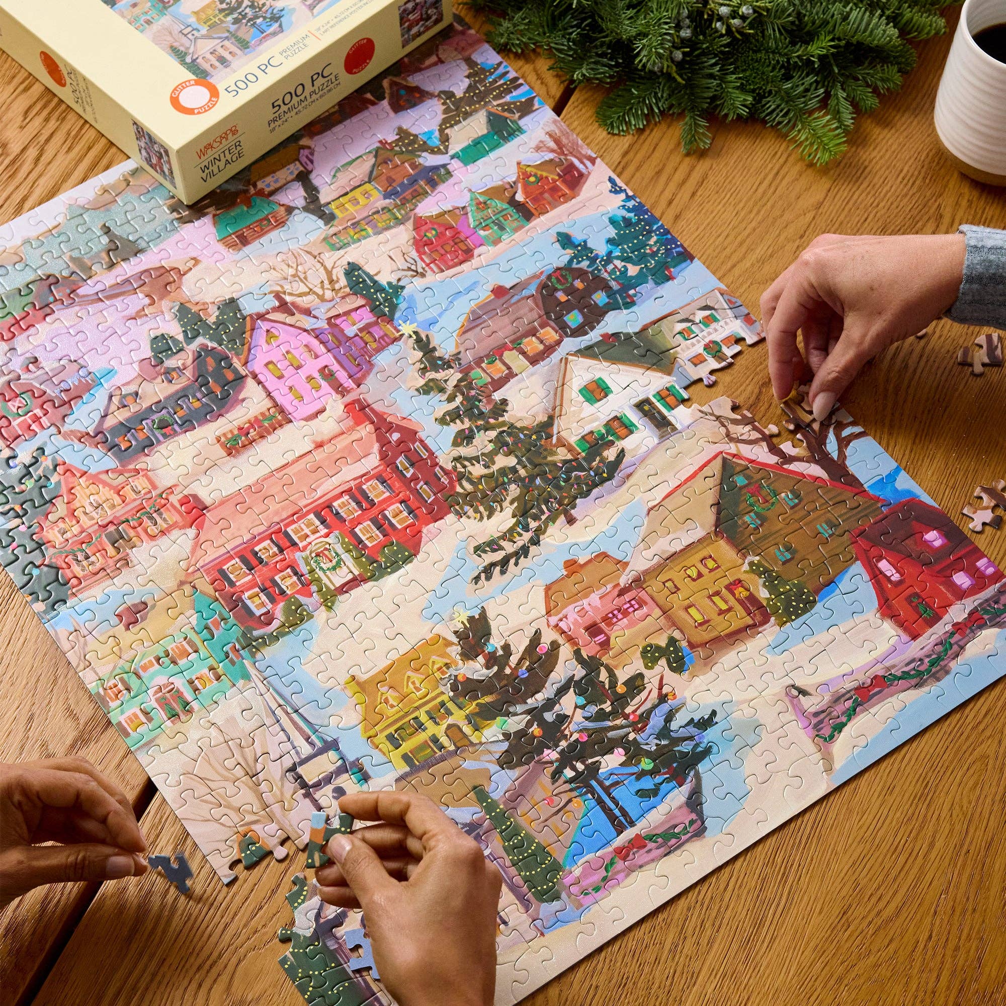 Winter Village 500 Piece Christmas Puzzle - Image 4